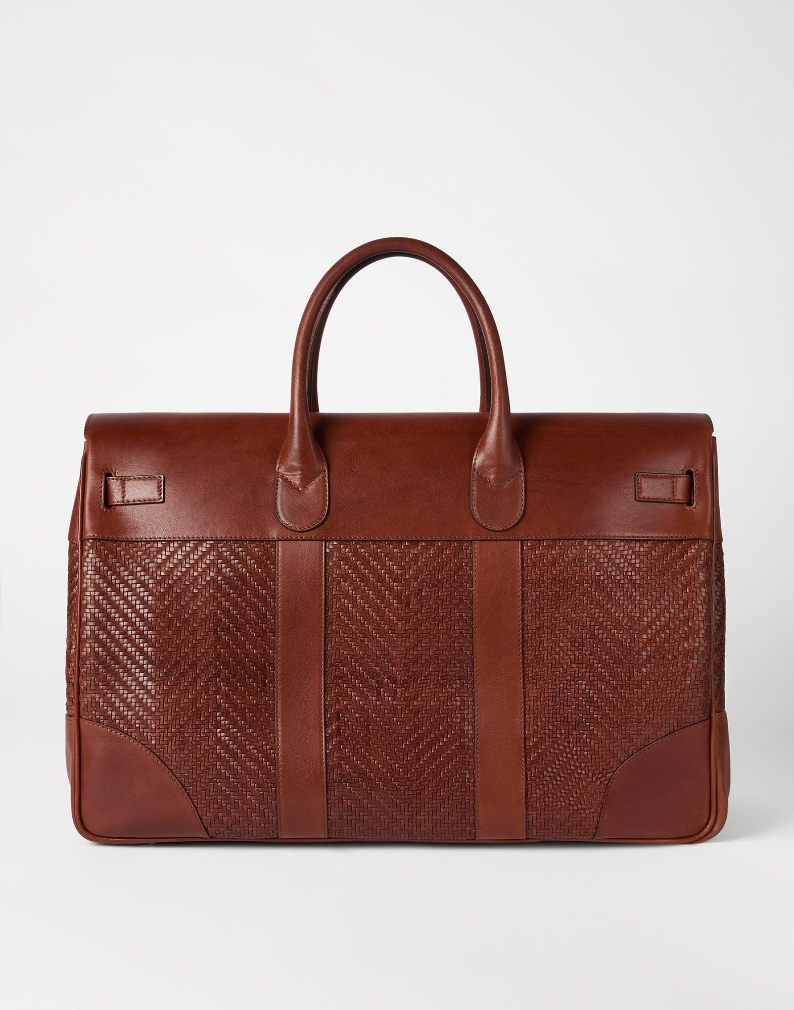 Brunello Cucinelli Braided Leather Duffel Bag