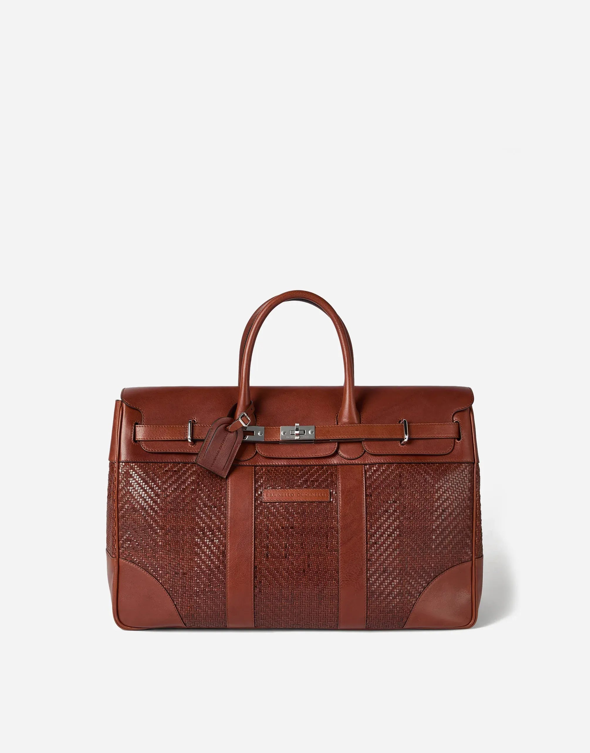 Brunello Cucinelli Braided Leather Duffel Bag