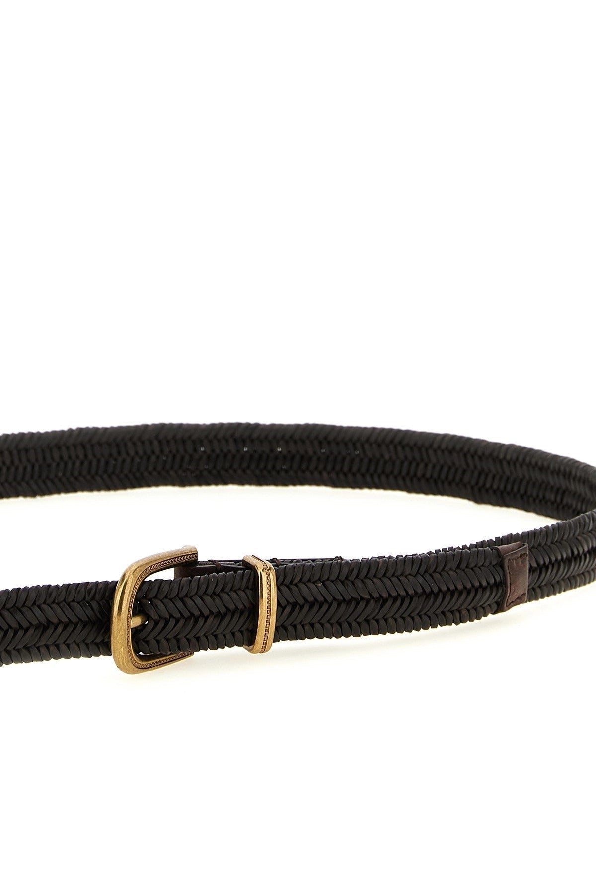 Brunello Cucinelli Braided Stretch Leather Belt