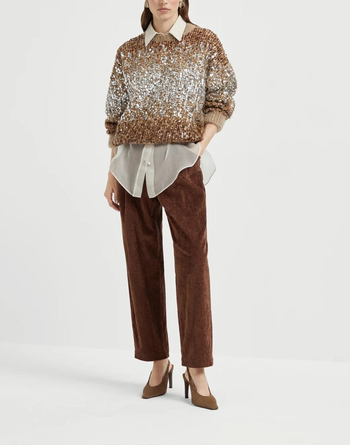 Brunello Cucinelli Brown Corduroy Baggy Trousers