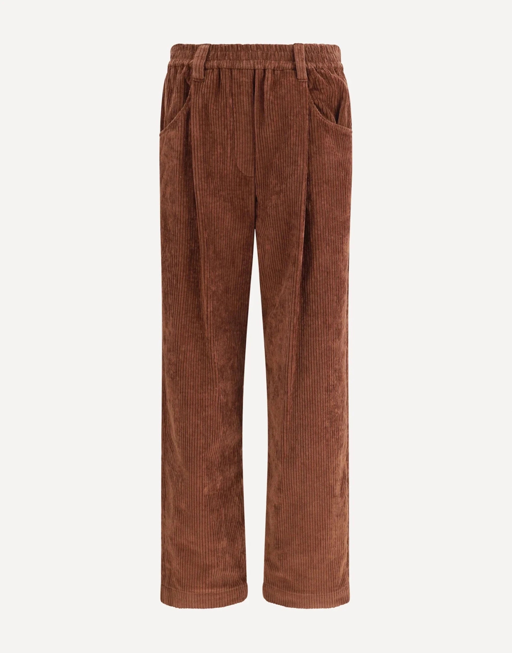 227 【BRUNELLO CUCINELLI】 コーデュロイパンツ ブラウン Brunello Cucinelli Brown Corduroy Baggy Trousers | Sendegaro ES