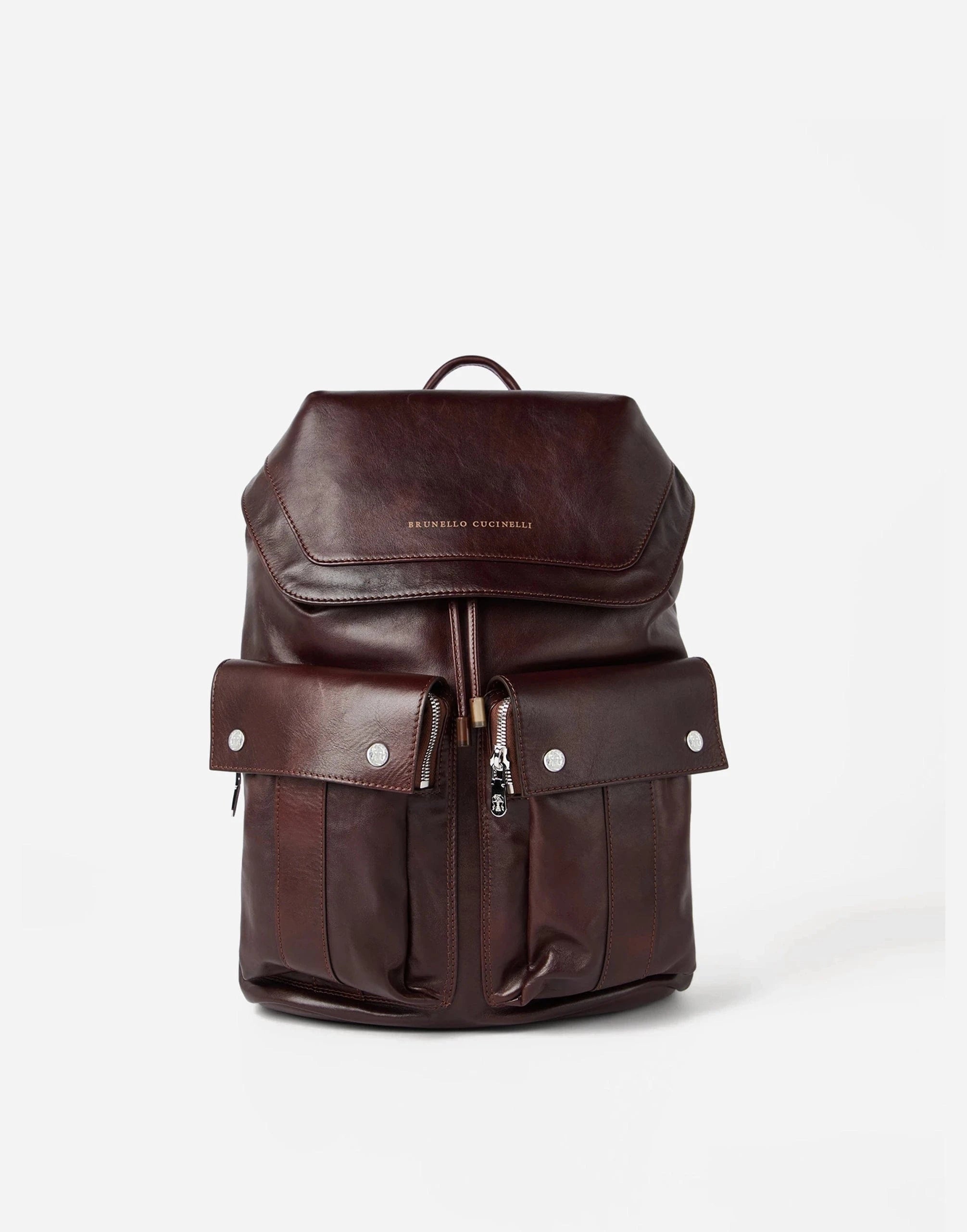 Brunello Cucinelli Brown Leather Leisure Backpack