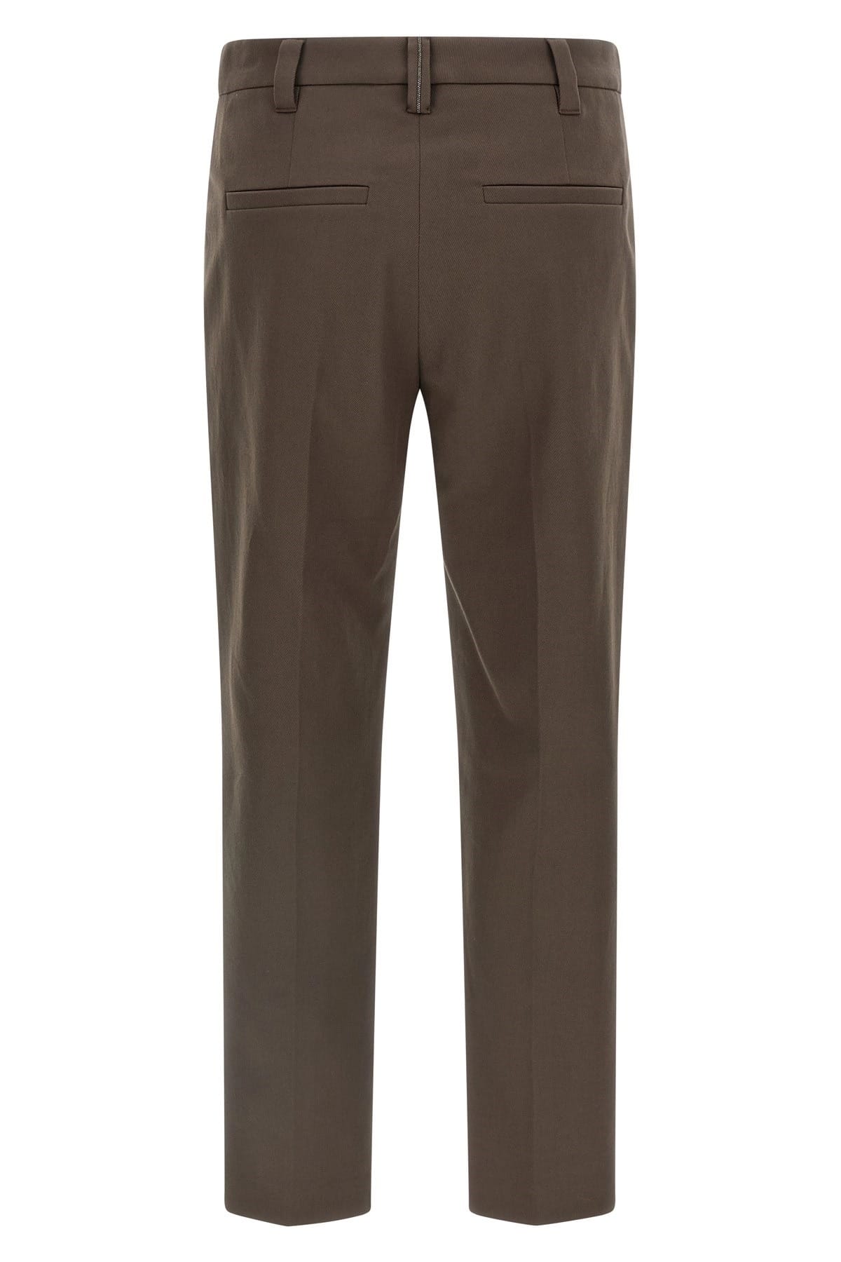 Brunello Cucinelli Braune mikrogestreifte Baumwollhose - alternate view