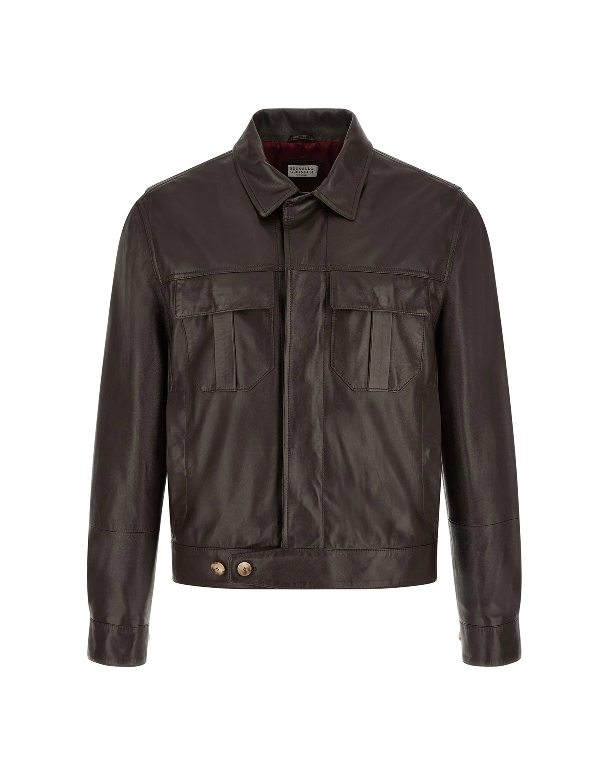 Brunello Cucinelli Brunello Cucinelli Brown Nappa Leather Jacket