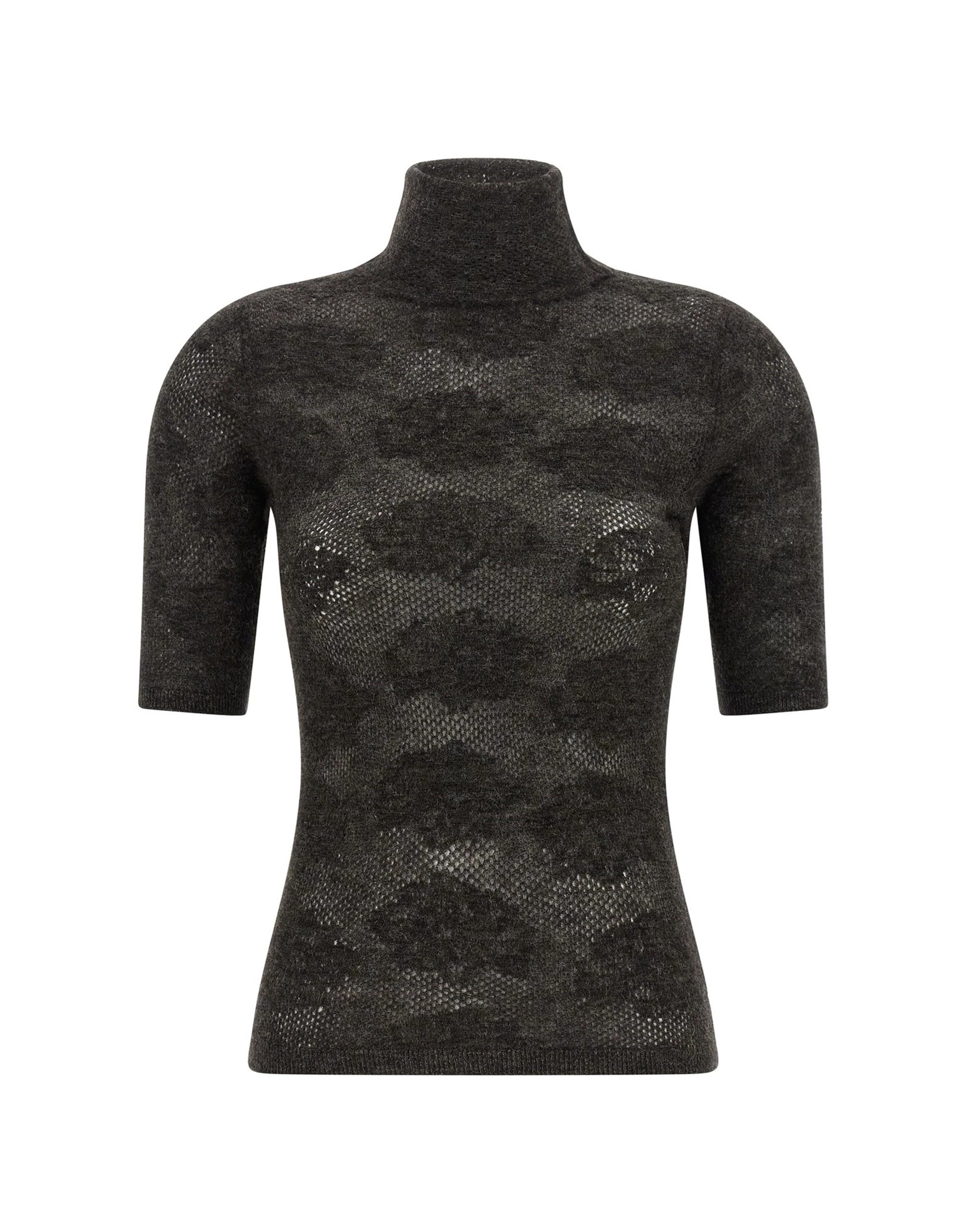 Brunello Cucinelli Brown Openwork Turtle-Neck Sweater | Sendegaro