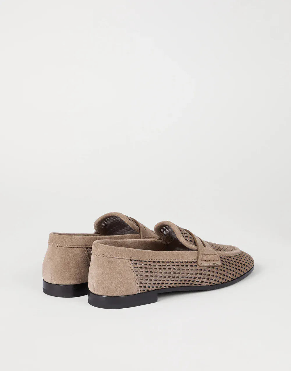 Brunello Cucinelli Brown Sparkling Net Loafers