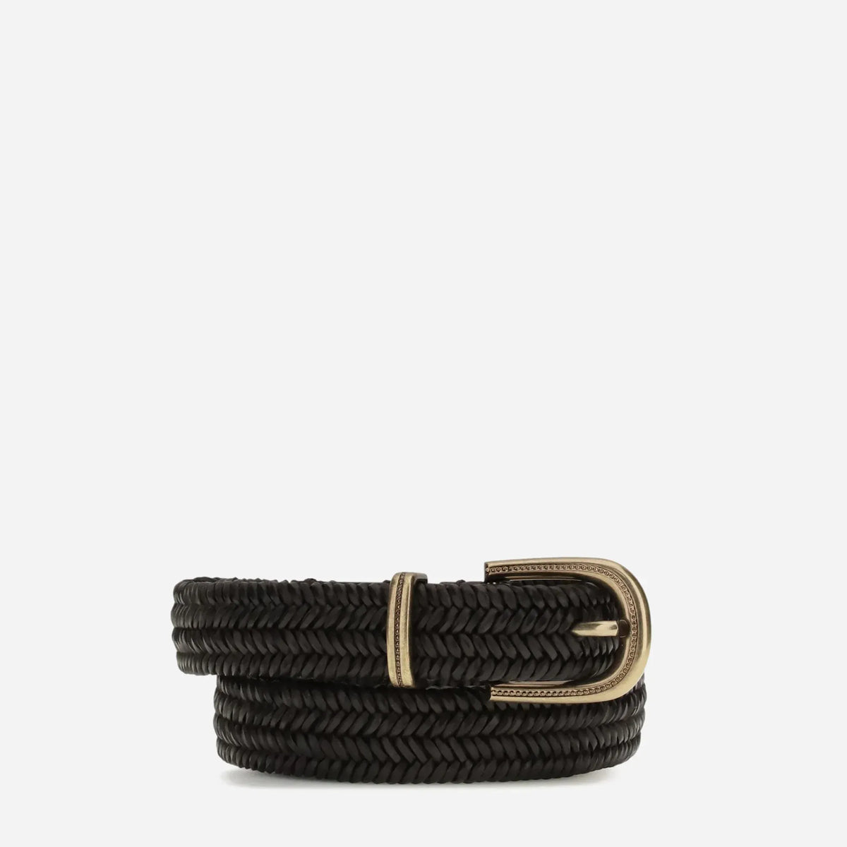 Brunello Cucinelli Brown Stretch Braided Leather Belt | Sendegaro IT