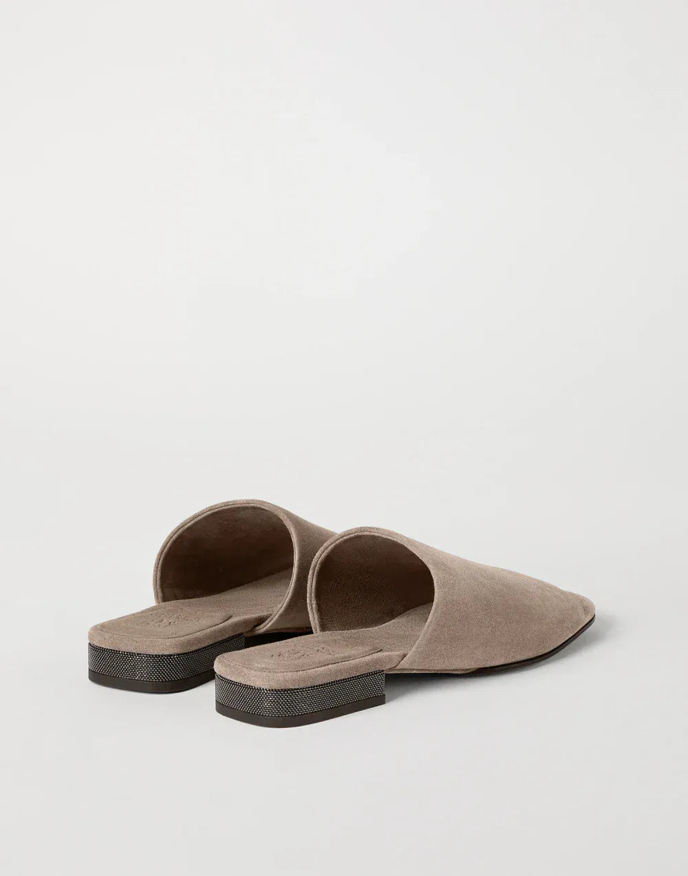 Brunello Cucinelli Brown Suede Monili Mules