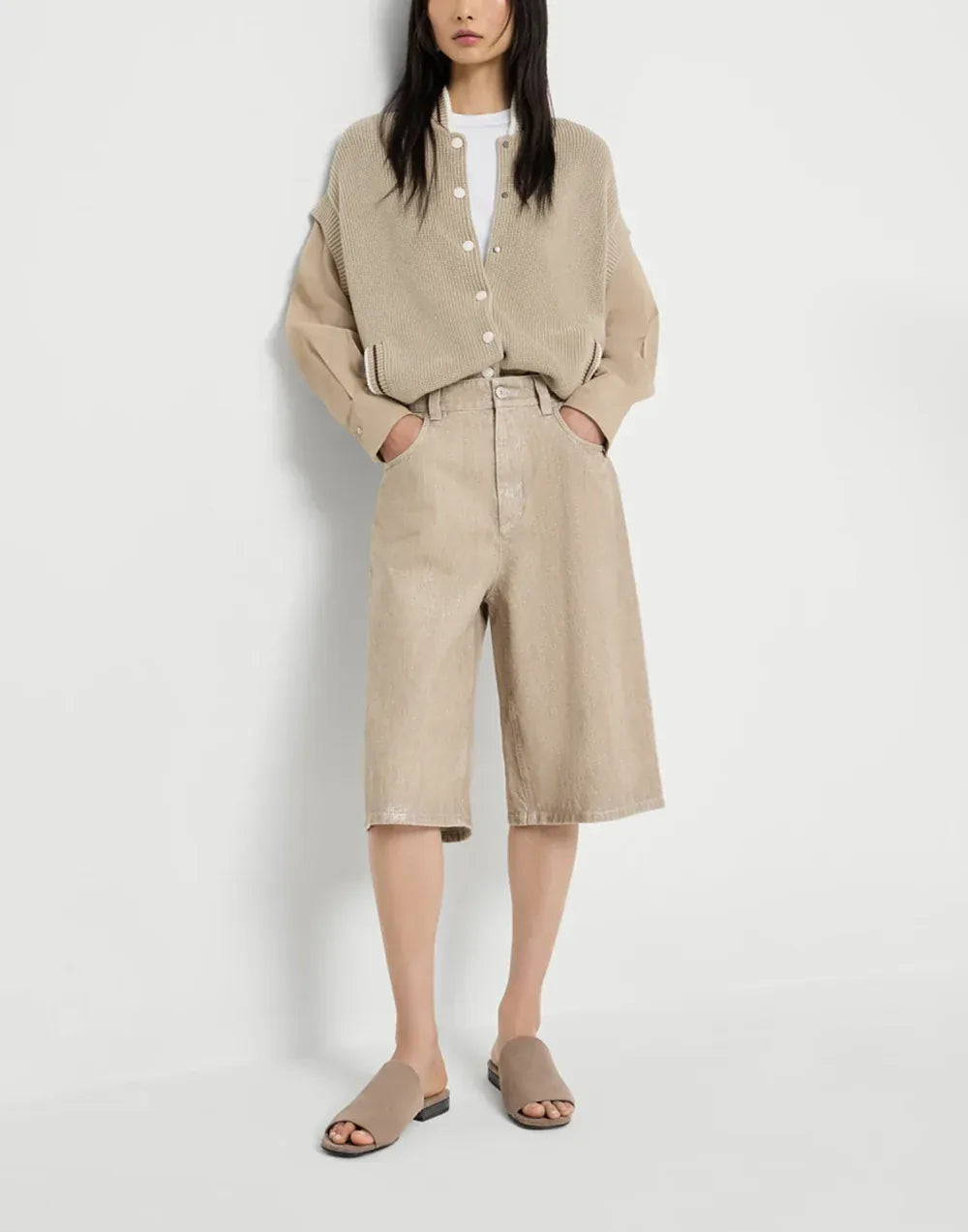 Brunello Cucinelli Brown Suede Monili Mules