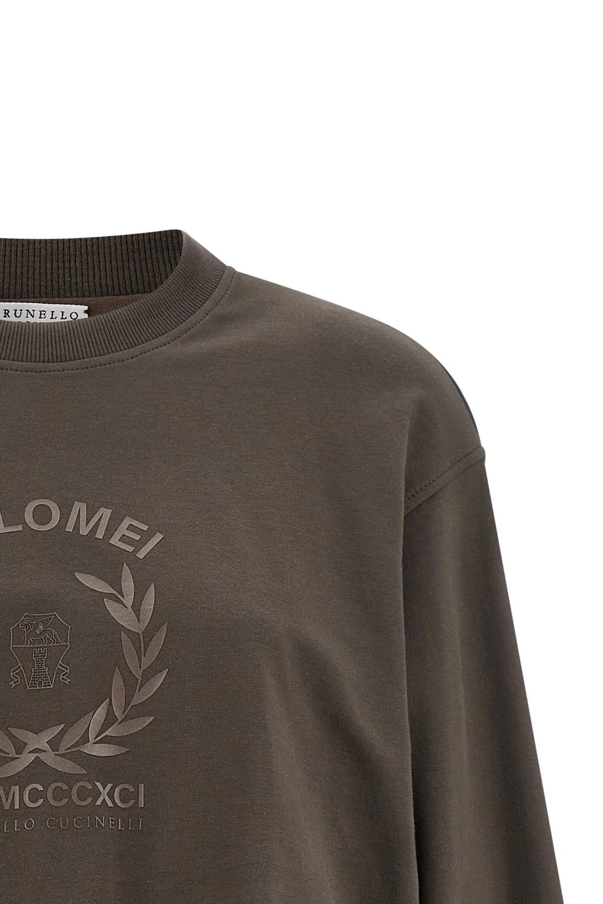 Brunello Cucinelli Brunello Cucinelli Brown Tech Cotton Sweatshirt