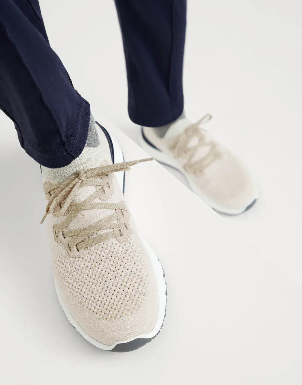 Buff Cotton Chiné Knit Sneakers - alternate view