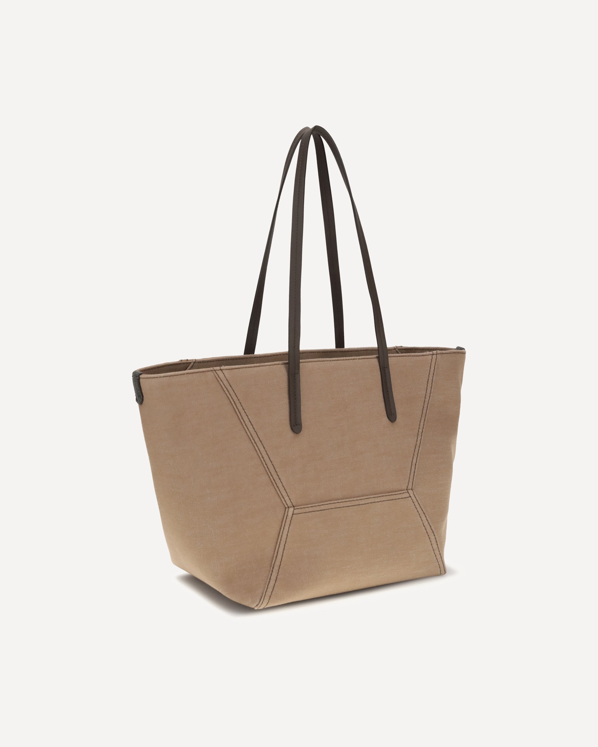 Brunello Cucinelli Schoudertas van canvas met leren handvatten - alternate view