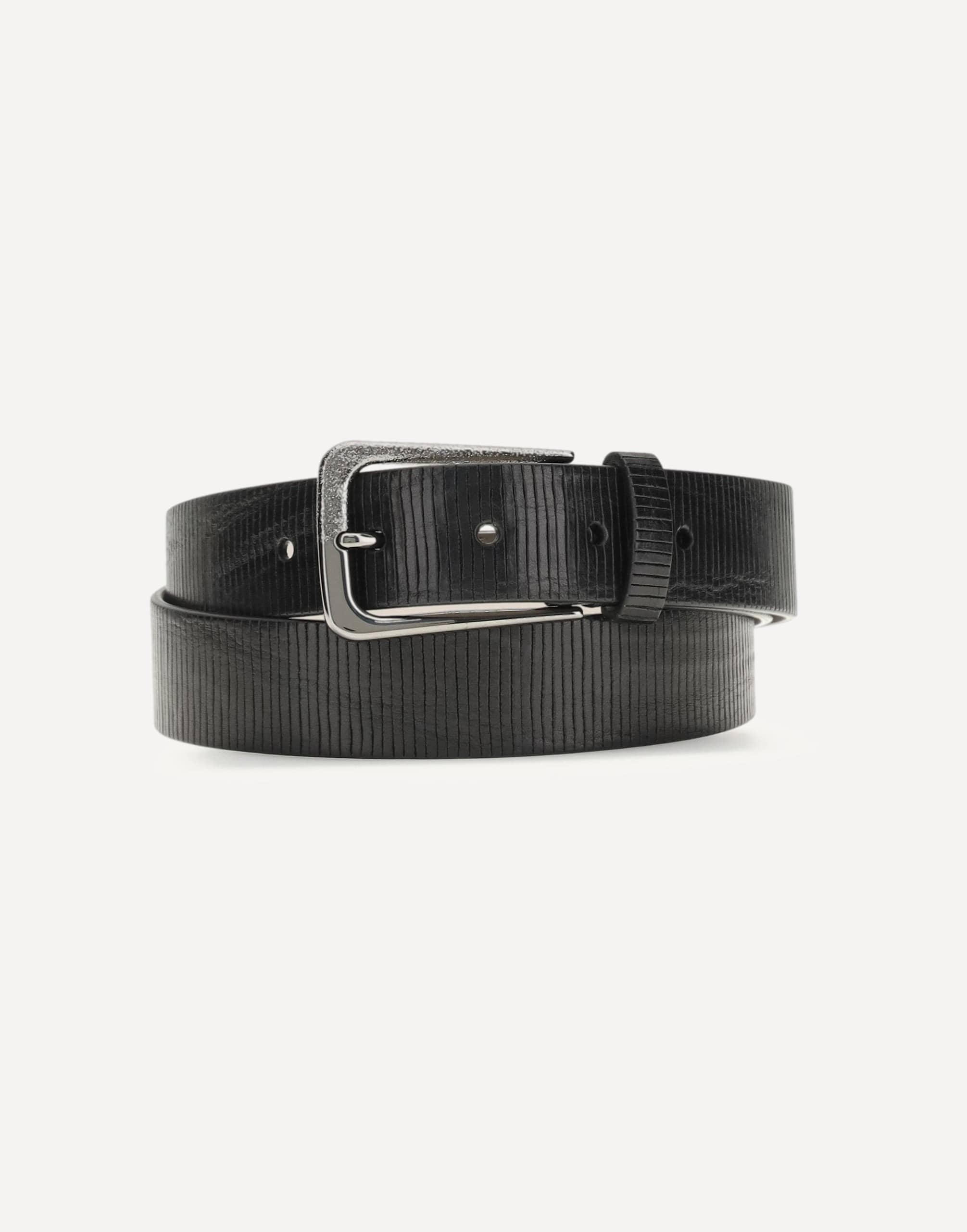 Brunello Cucinelli Carved Leather Belt With Shimmering Buckle