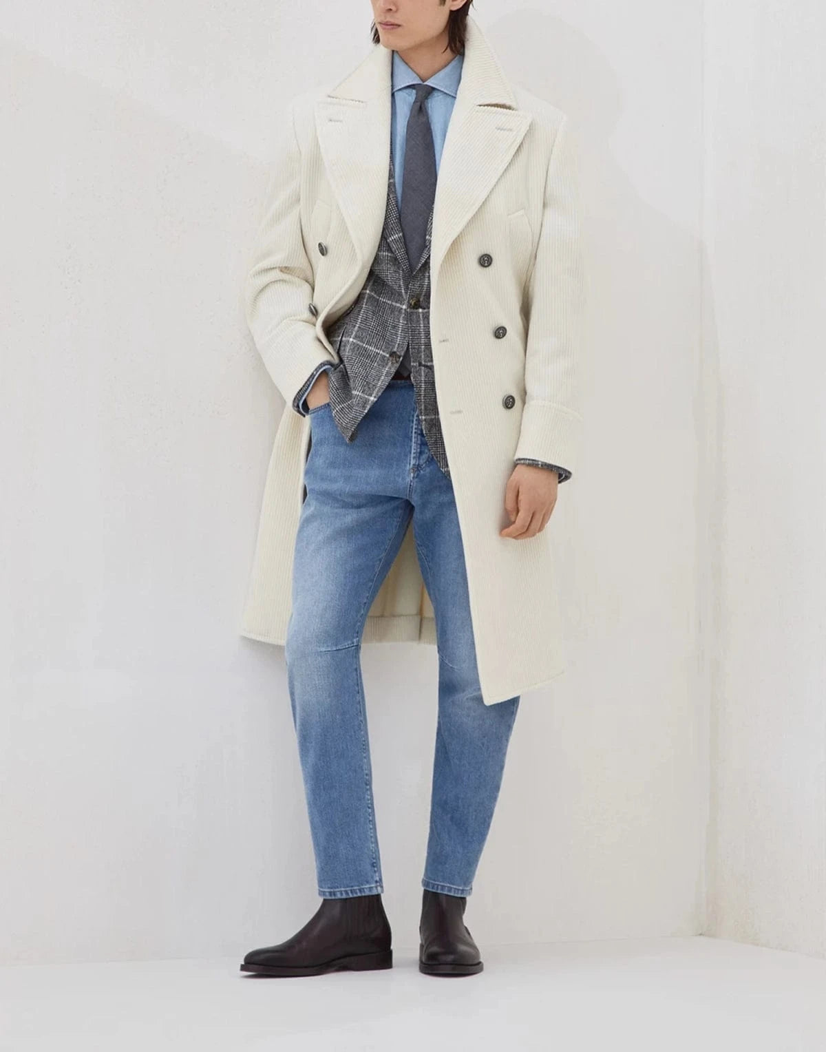 Brunello Cucinelli Cappotto in velluto a coste di cashmere