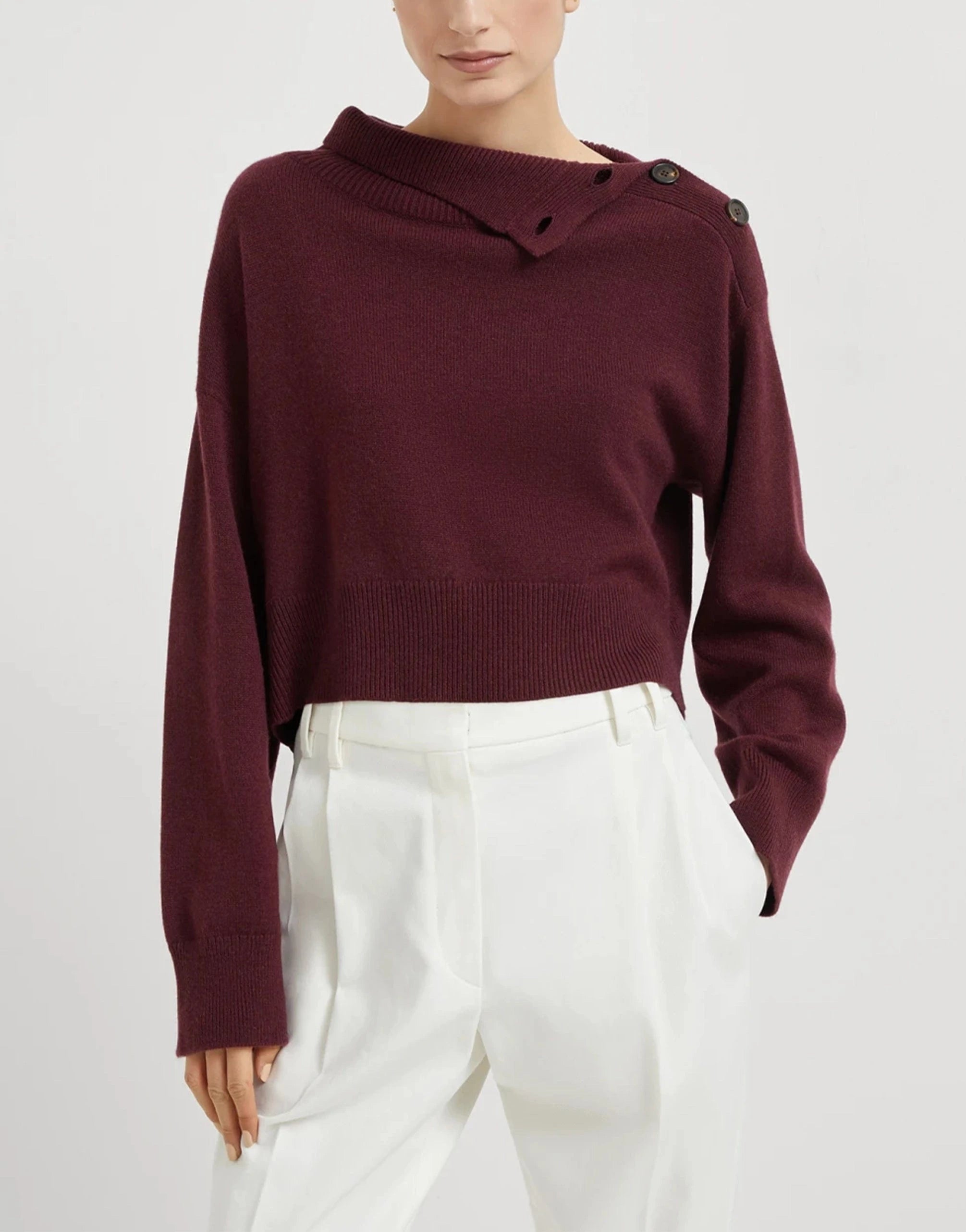 Brunello Cucinelli Cashmere Cropped Turtleneck Sweater