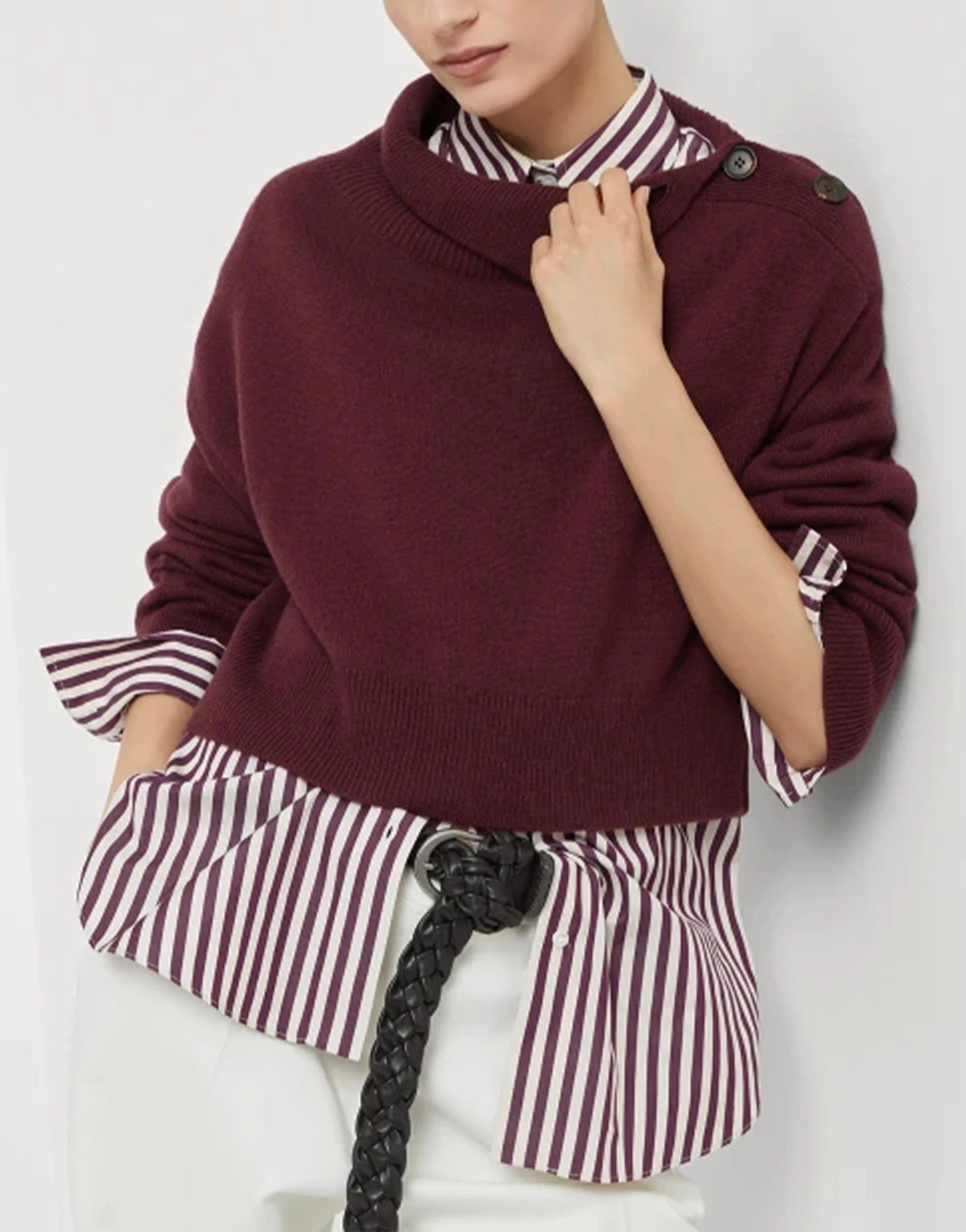 Brunello Cucinelli Cashmere Cropped Turtleneck Sweater