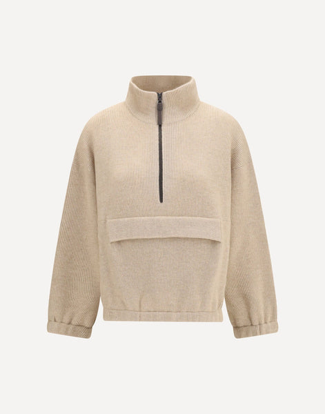 Brunello Cucinelli カシミヤ ハーフジップ セーター | Sendegaro JP