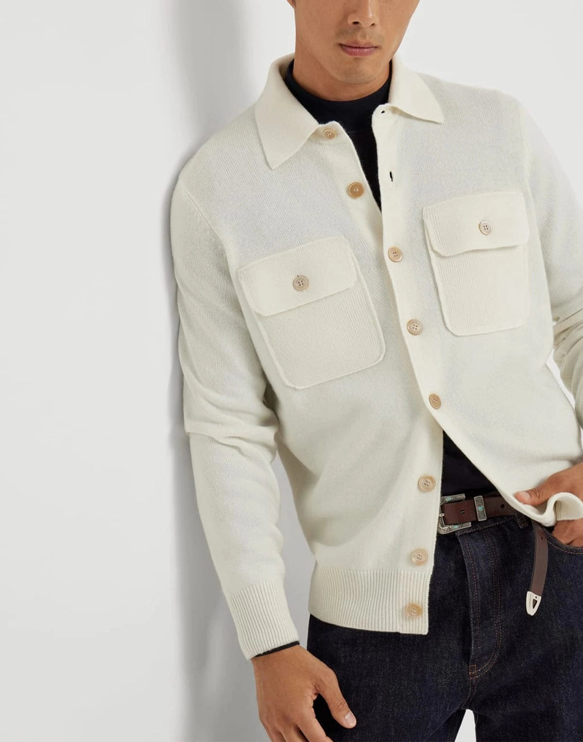 Brunello Cucinelli Cashmere Shirt-Style Cardigan