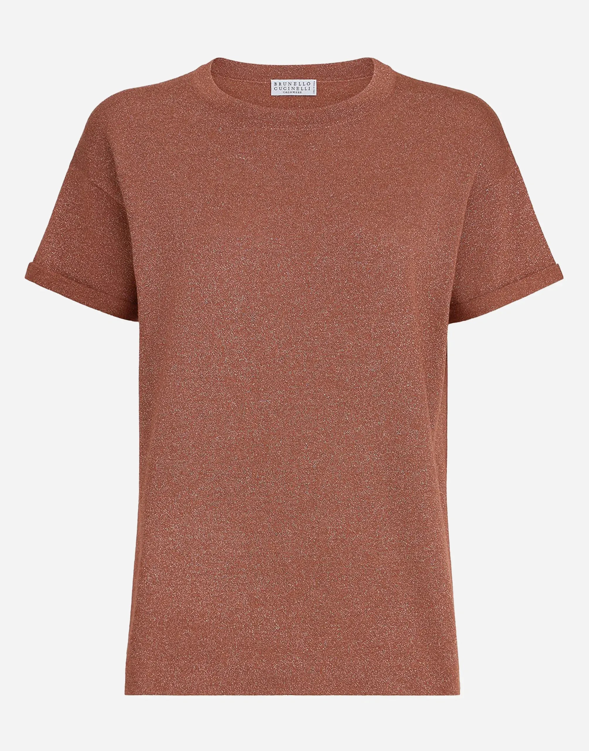 Brunello Cucinelli Cashmere-Silk Blend Sparkling Knit T-Shirt