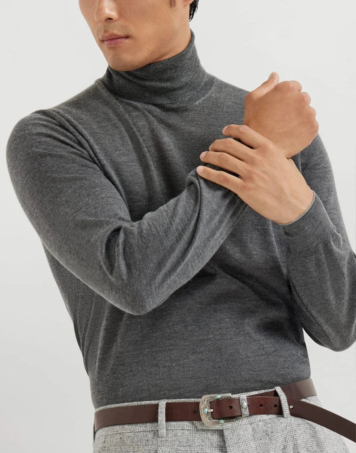 Brunello Cucinelli Cashmere-Silk Blend Turtleneck Sweater