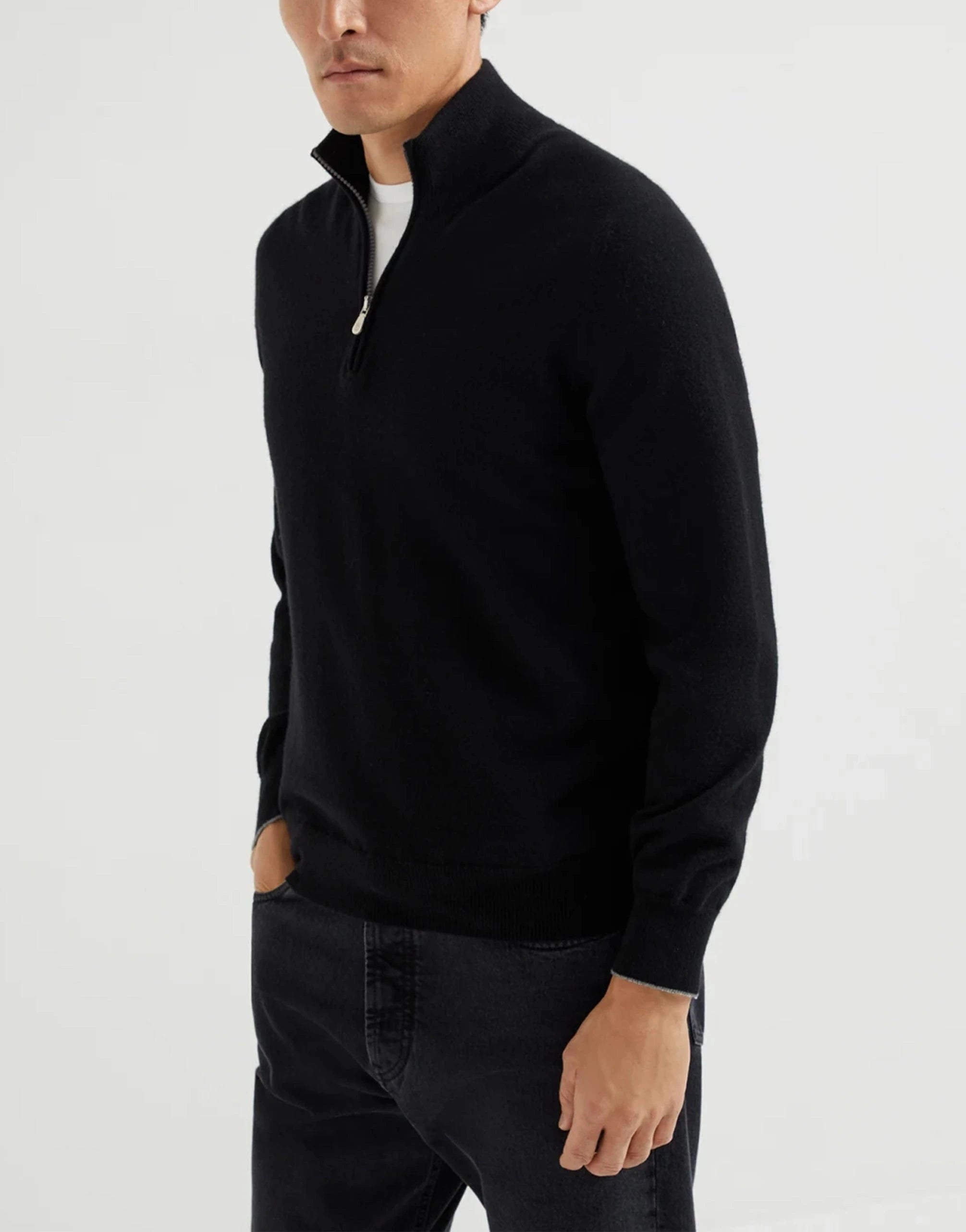 Brunello Cucinelli Cashmere Turtleneck Half-Zip Sweater