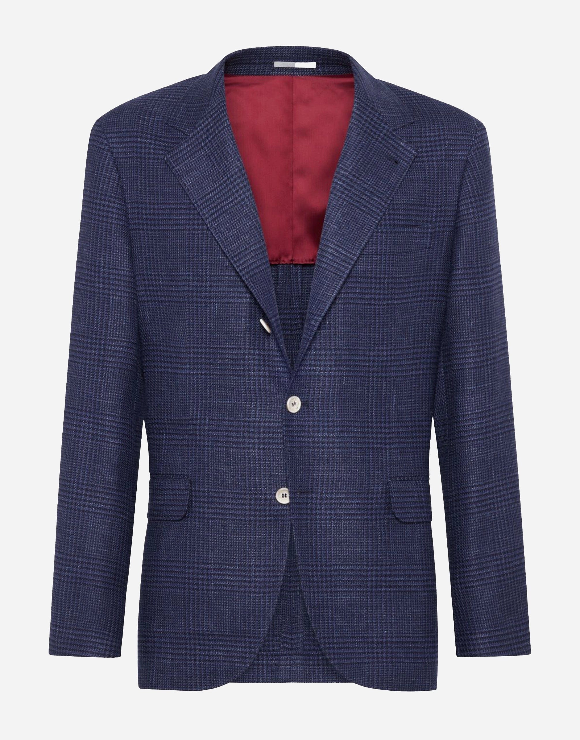 Brunello Cucinelli Check-Pattern Single-Breasted Blazer