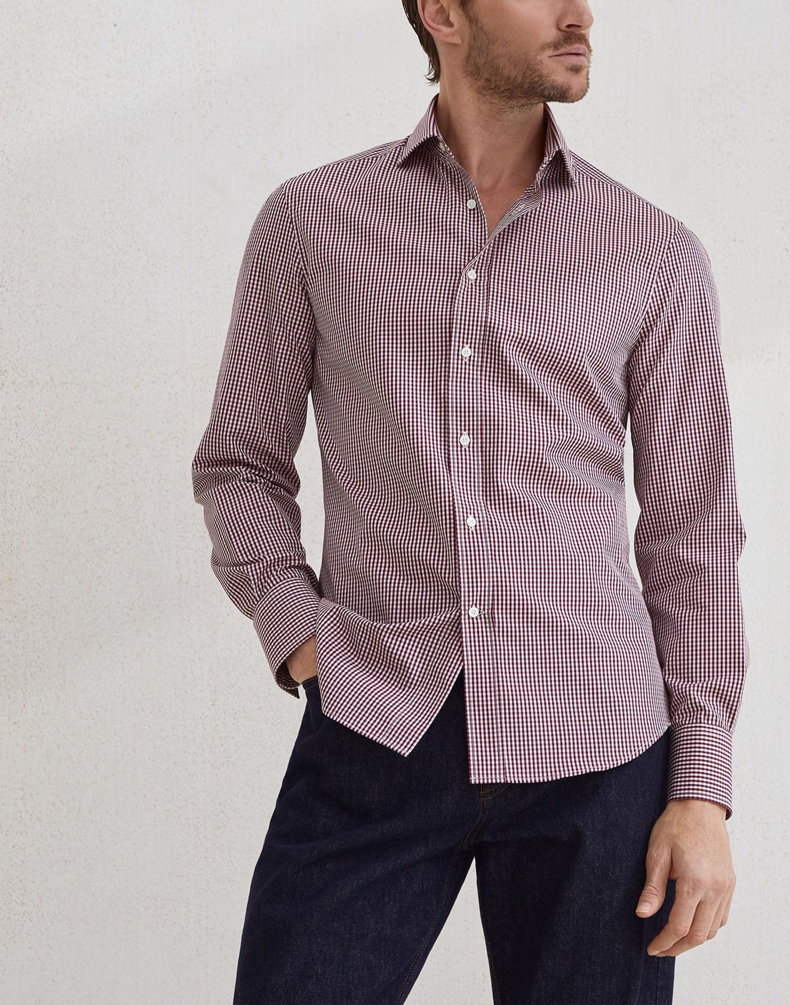 Brunello Cucinelli Checked Cotton Slim-Fit Shirt