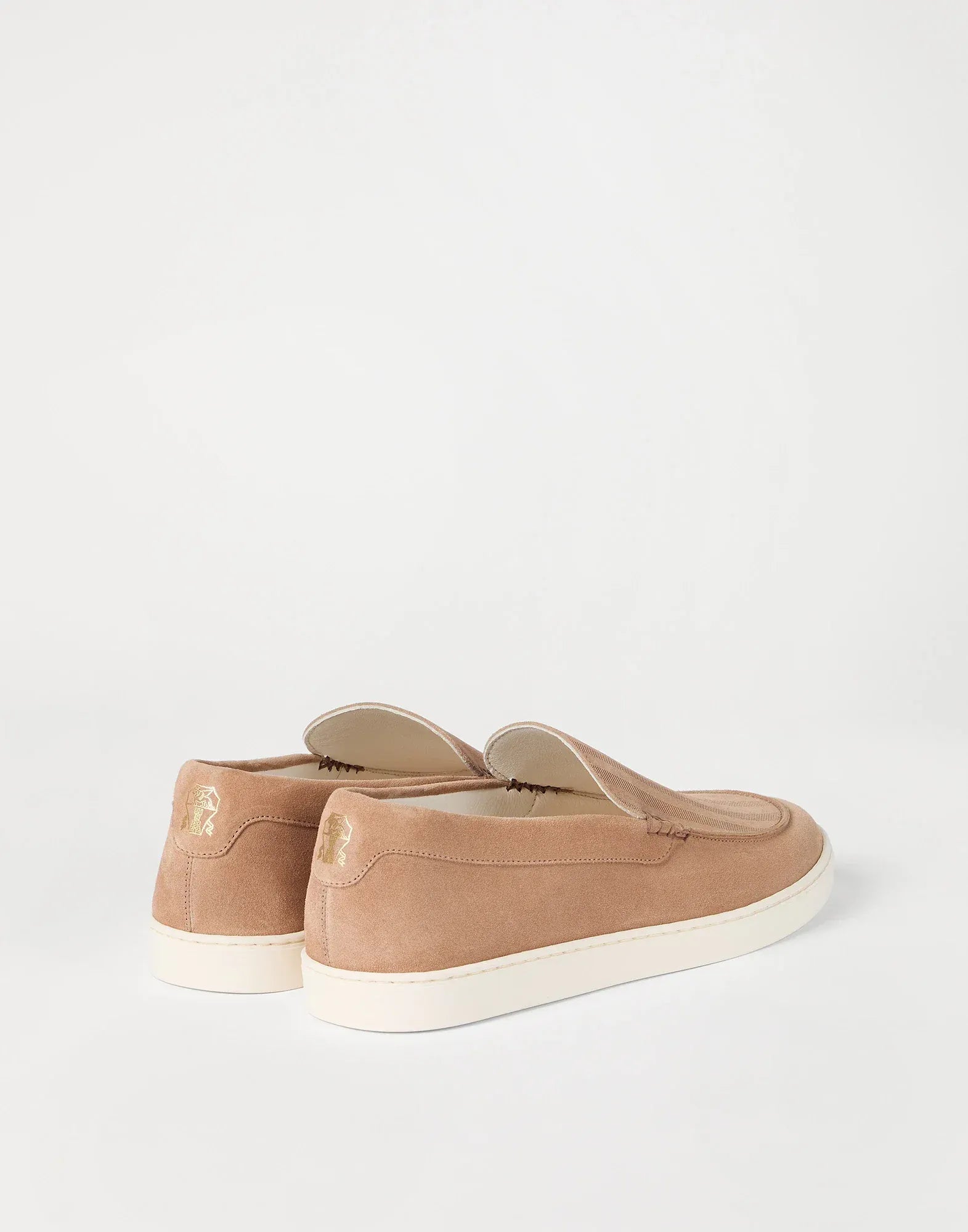 Brunello Cucinelli Chevron-Effect Suede Loafer Sneakers