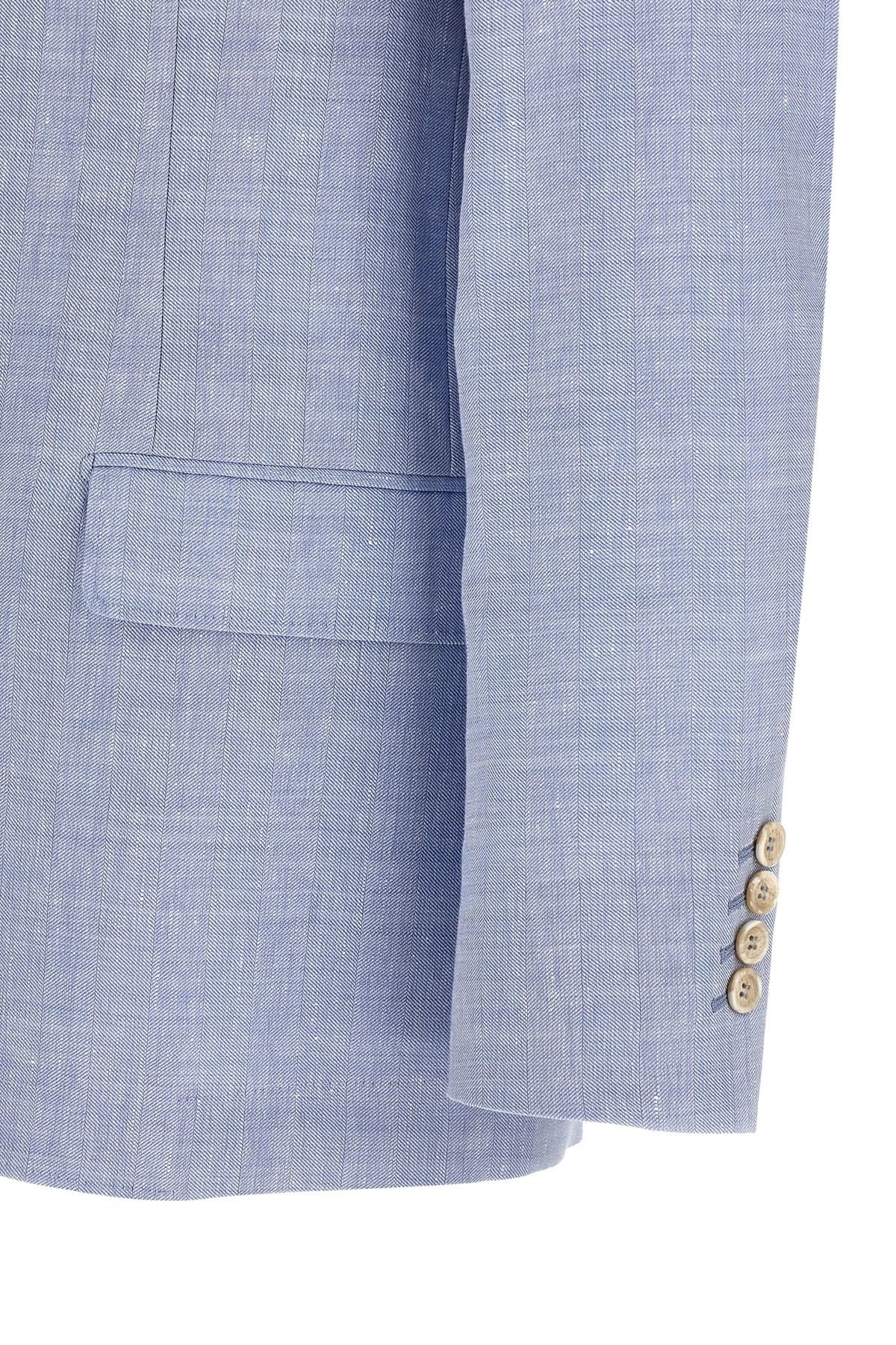 Brunello Cucinelli Brunello Cucinelli Chevron Linen Wool Blazer