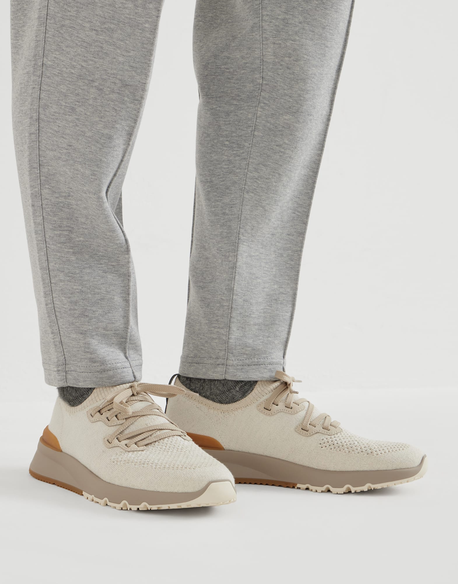 Brunello Cucinelli Chiné Knit Sneakers | Sendegaro