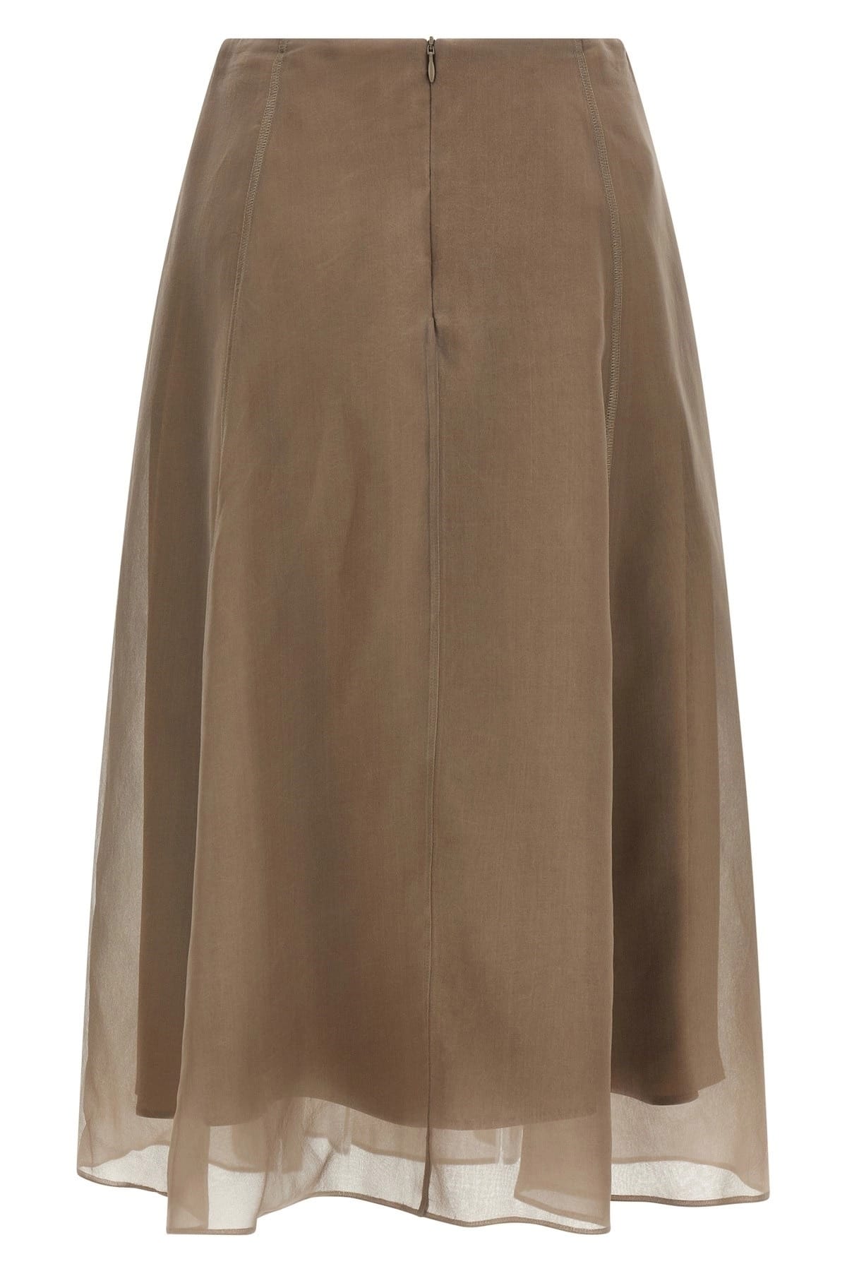Brunello Cucinelli Circle Silk Midi Skirt - alternate view