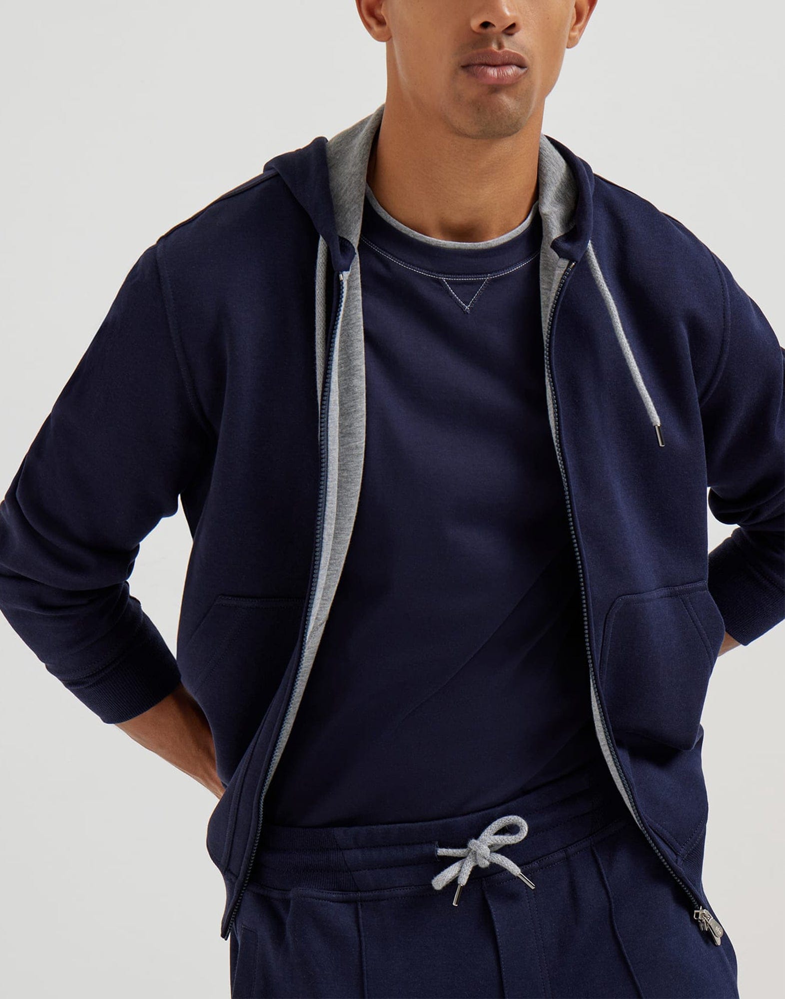 BRUNELLO CUCINELLI Speak Kind モニーレ カットソー Brunello Cucinelli Camiseta Gola Careca de Algodão Jersey Cobalto