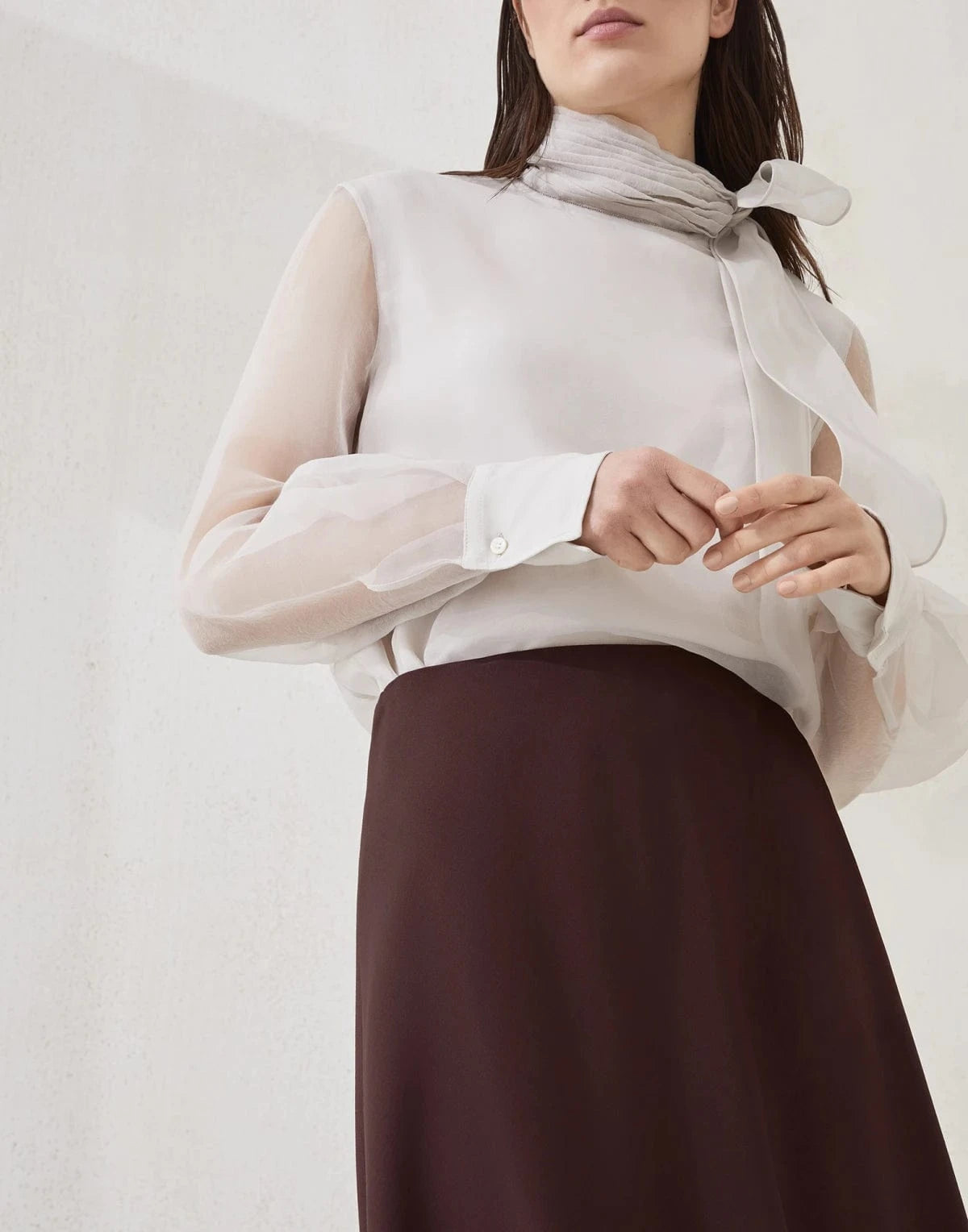 Brunello Cucinelli Comfort Twill Flute Skirt