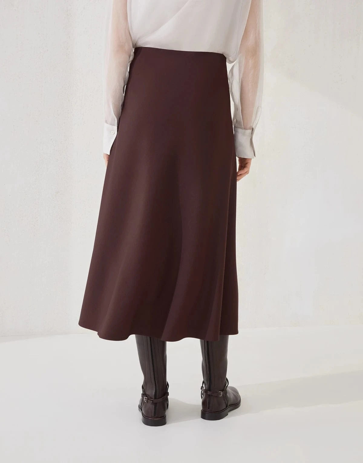 Brunello Cucinelli Comfort Twill Flute Skirt