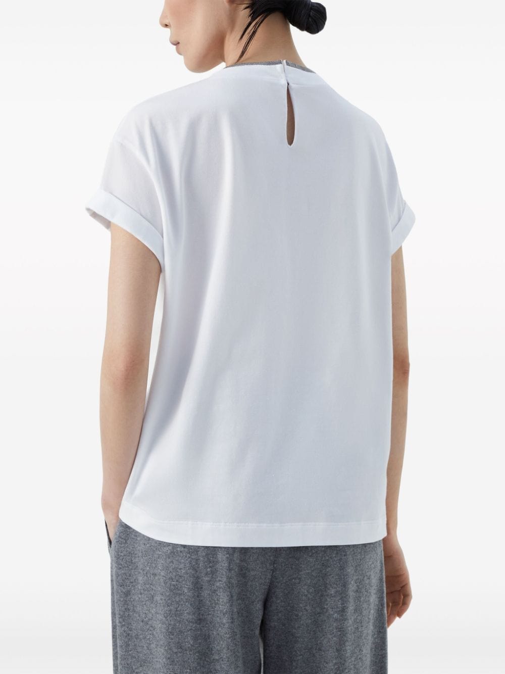 Brunello Cucinelli Contrast-Trim T-Shirt