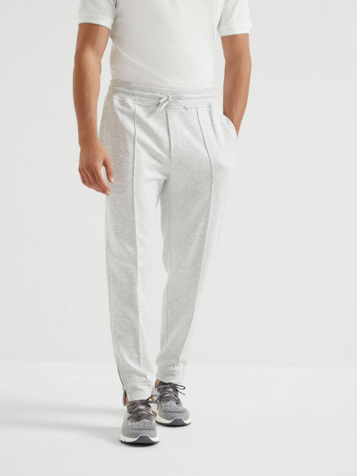 Brunello Cucinelli Cotton-Blend Drawstring Track Pants