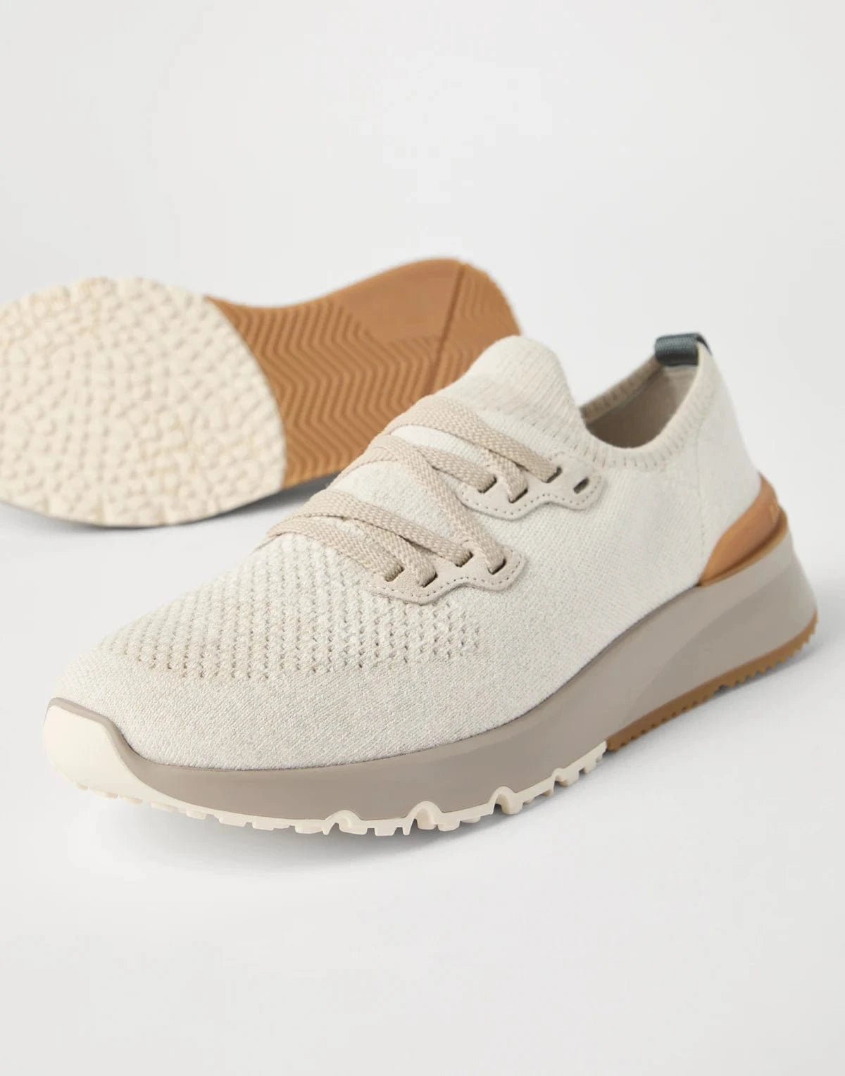 Brunello Cucinelli Cotton Chiné Knit Sneakers