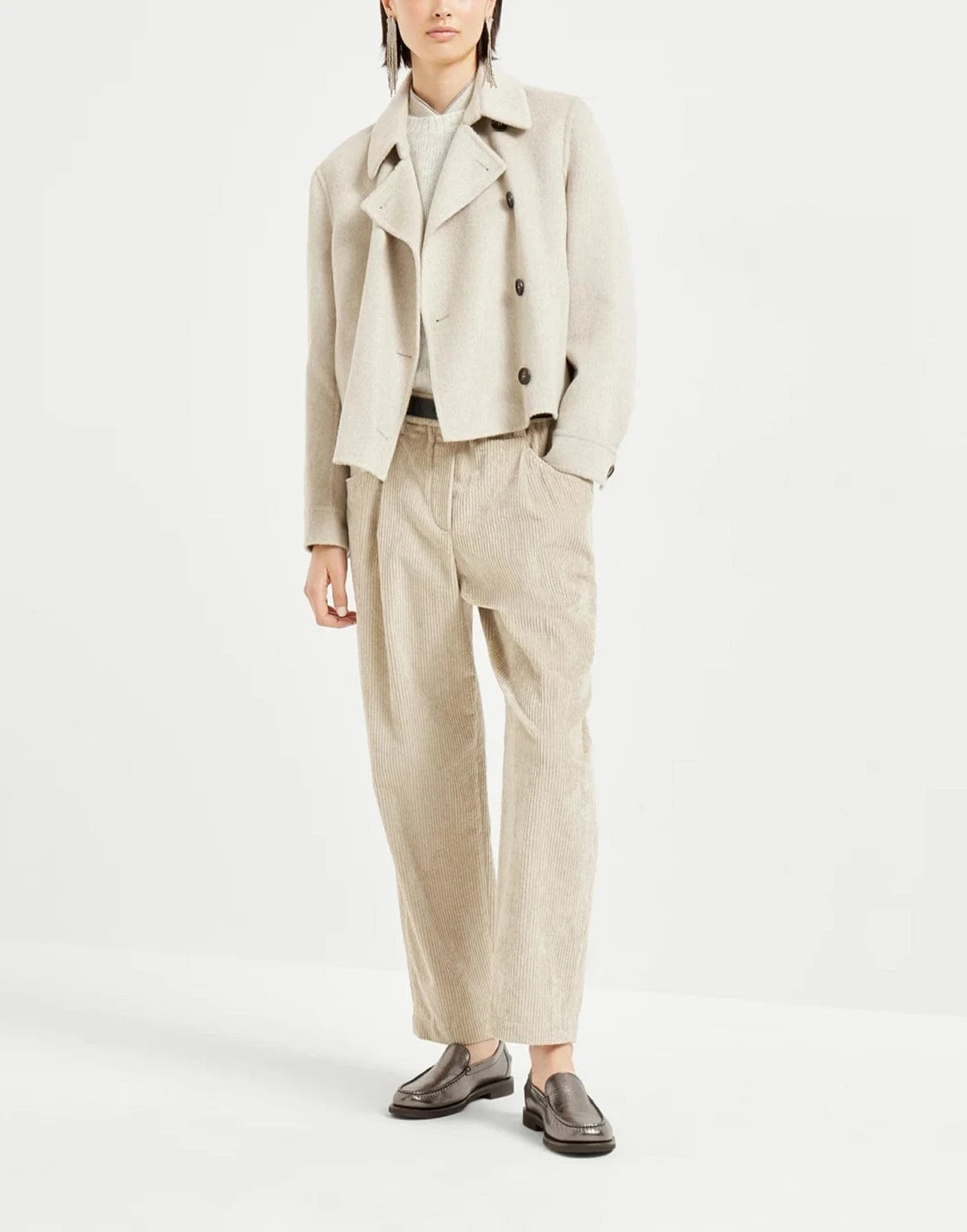 Brunello Cucinelli Cotton Corduroy Baggy Trousers