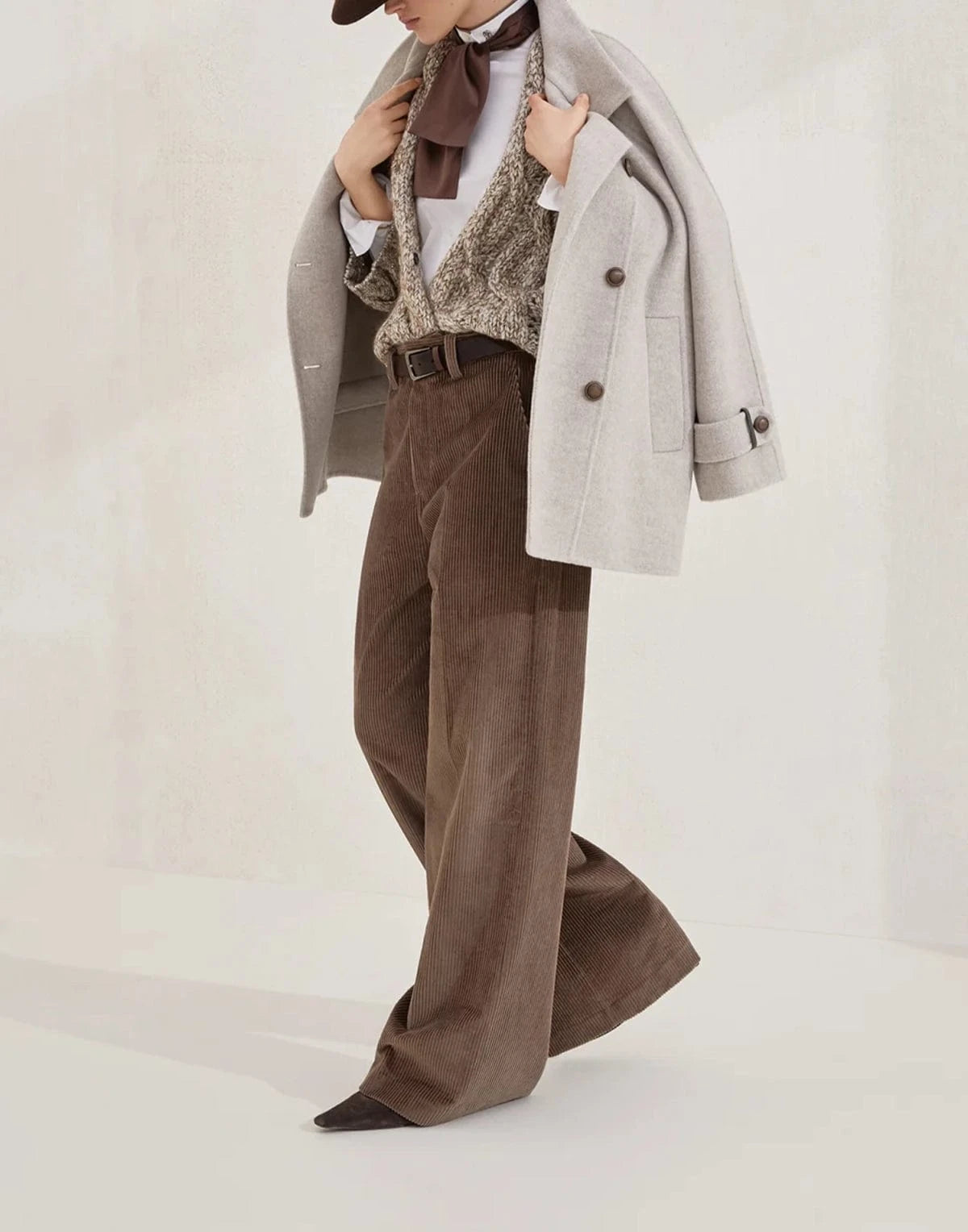 Brunello Cucinelli Cotton Corduroy Loose Trousers