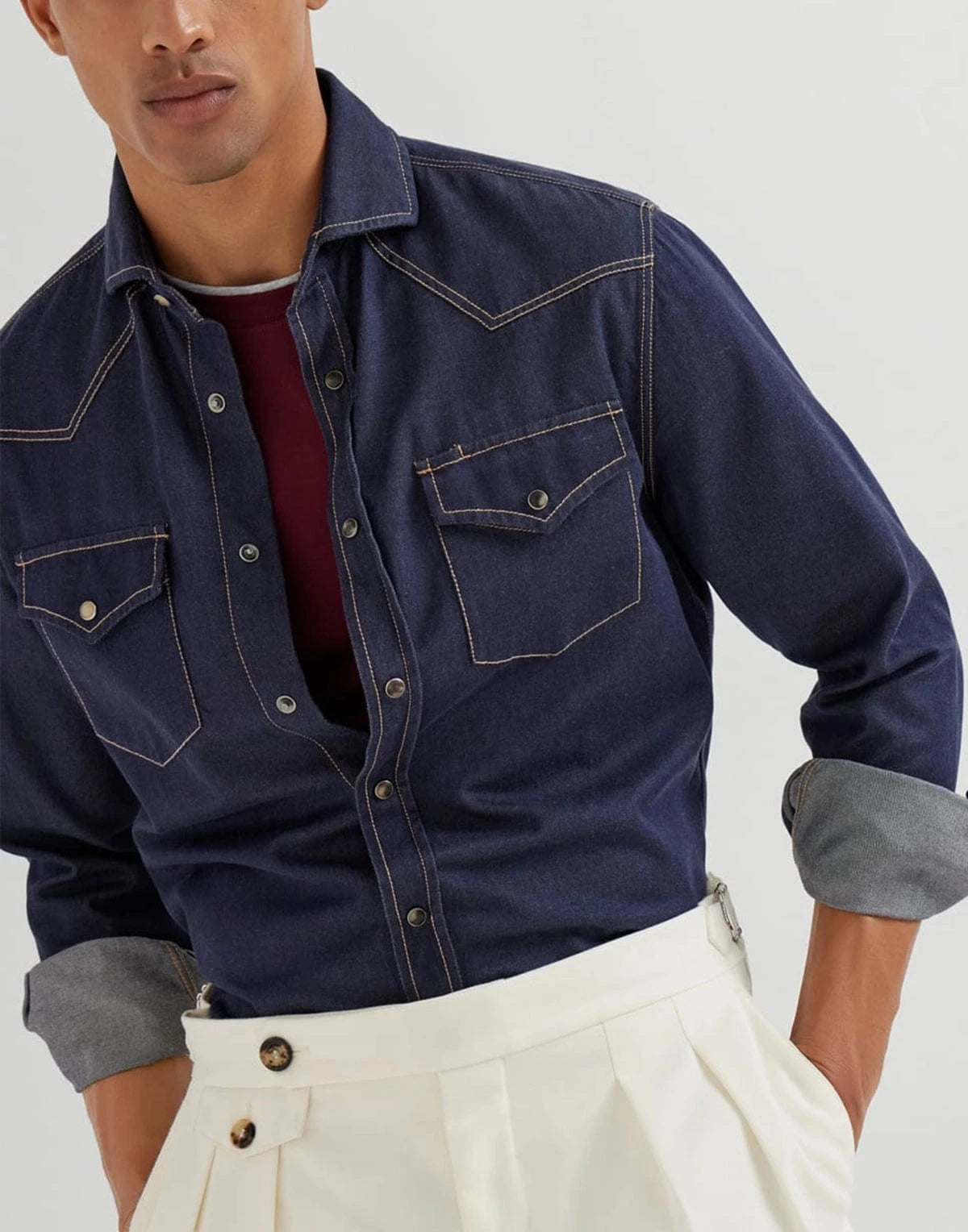 Brunello Cucinelli Cotton Faux-Layering T-Shirt