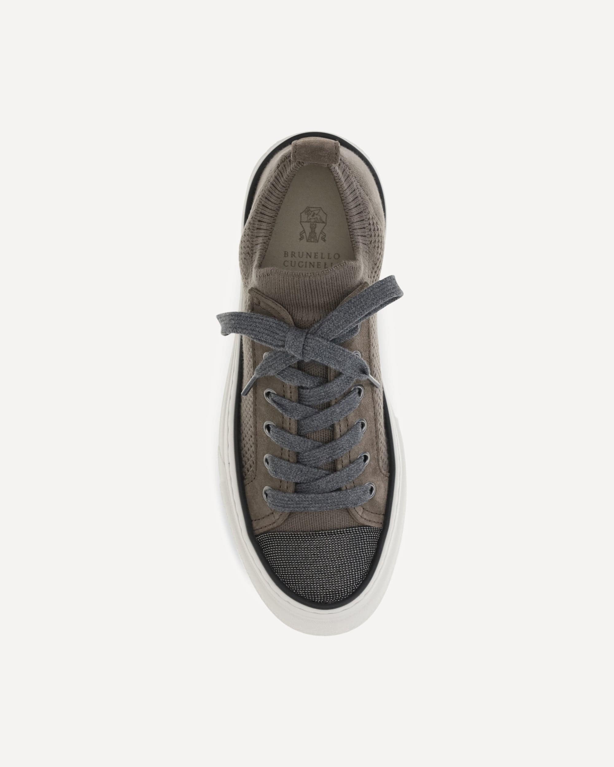 Brunello Cucinelli Brunello Cucinelli Cotton Knit And Suede Sneakers