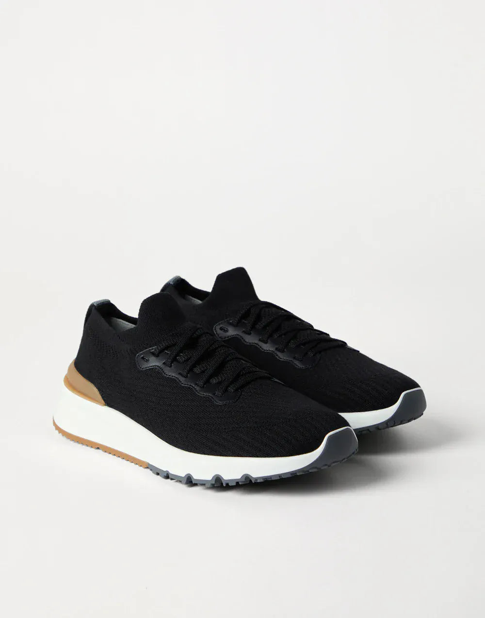 Brunello Cucinelli Cotton Knit Semi-Polished Sneakers