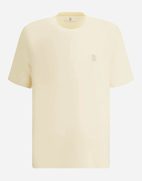 人気【Brunello Cucinelli】クルーネック ロゴTシャツ コットン brunello-cucinelli-cotton-logo