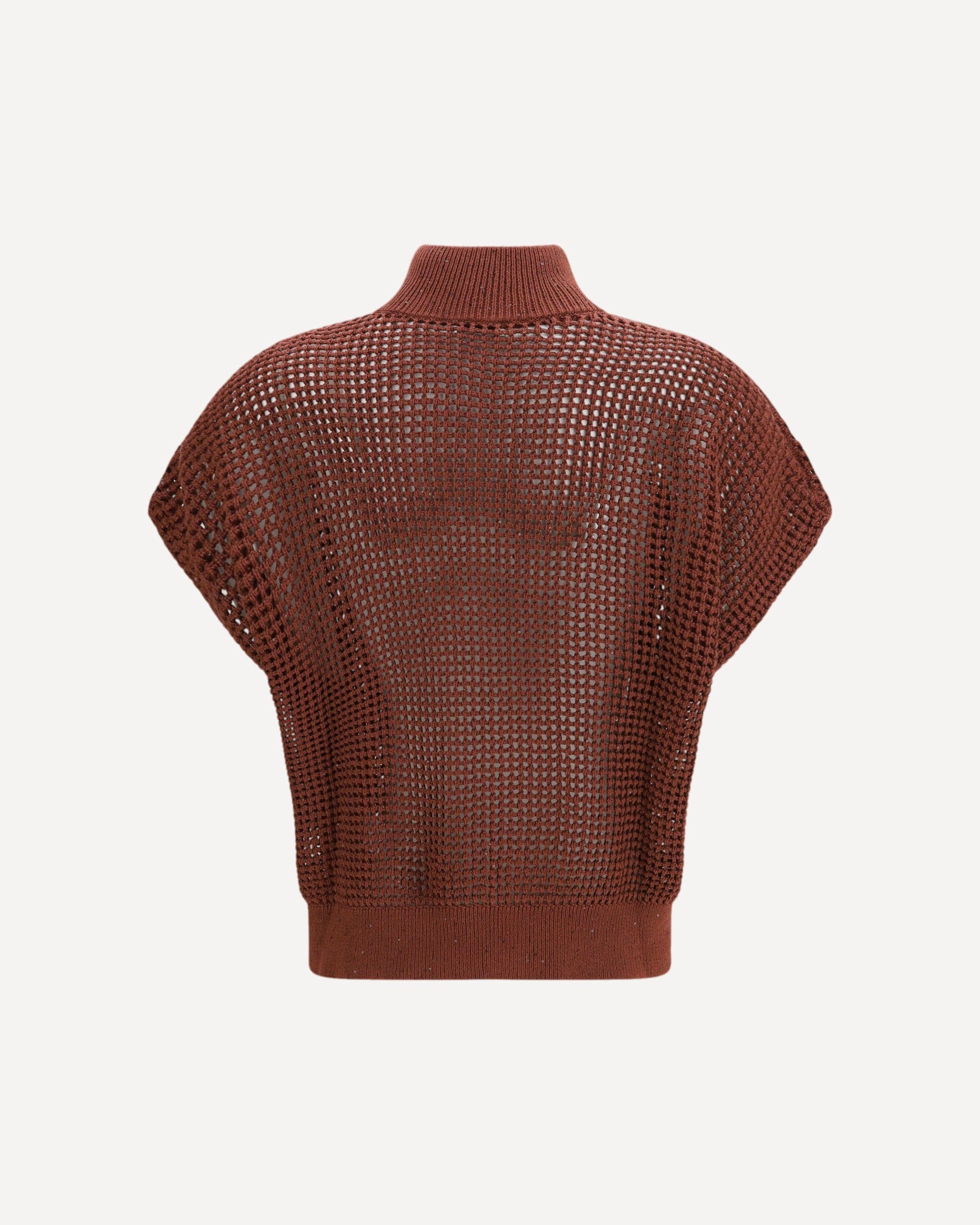 Brunello Cucinelli Cotton Mesh Cardigan With Dazzling Details - alternate view
