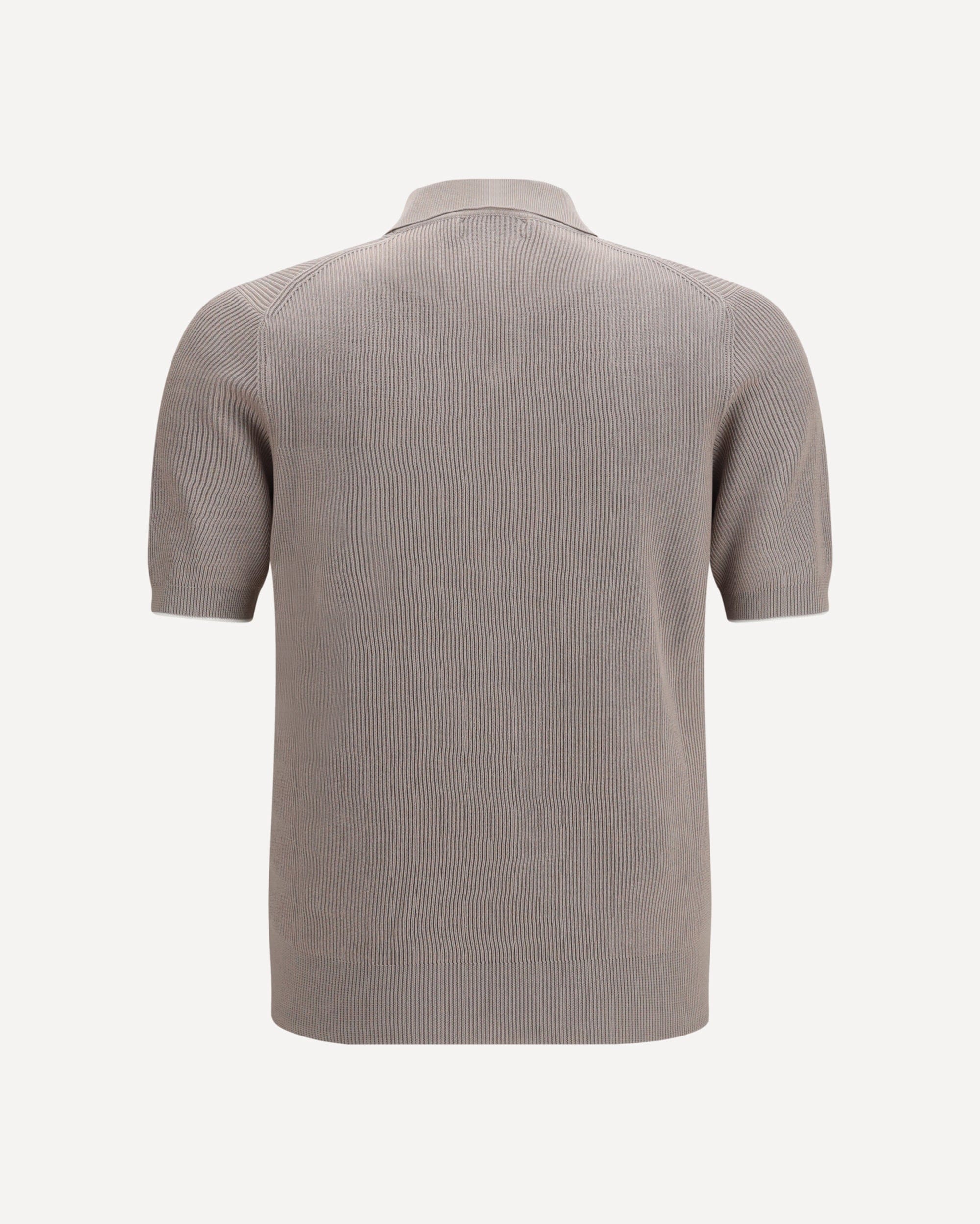 Cotton Ribbed Polo V-Neck - alternate view