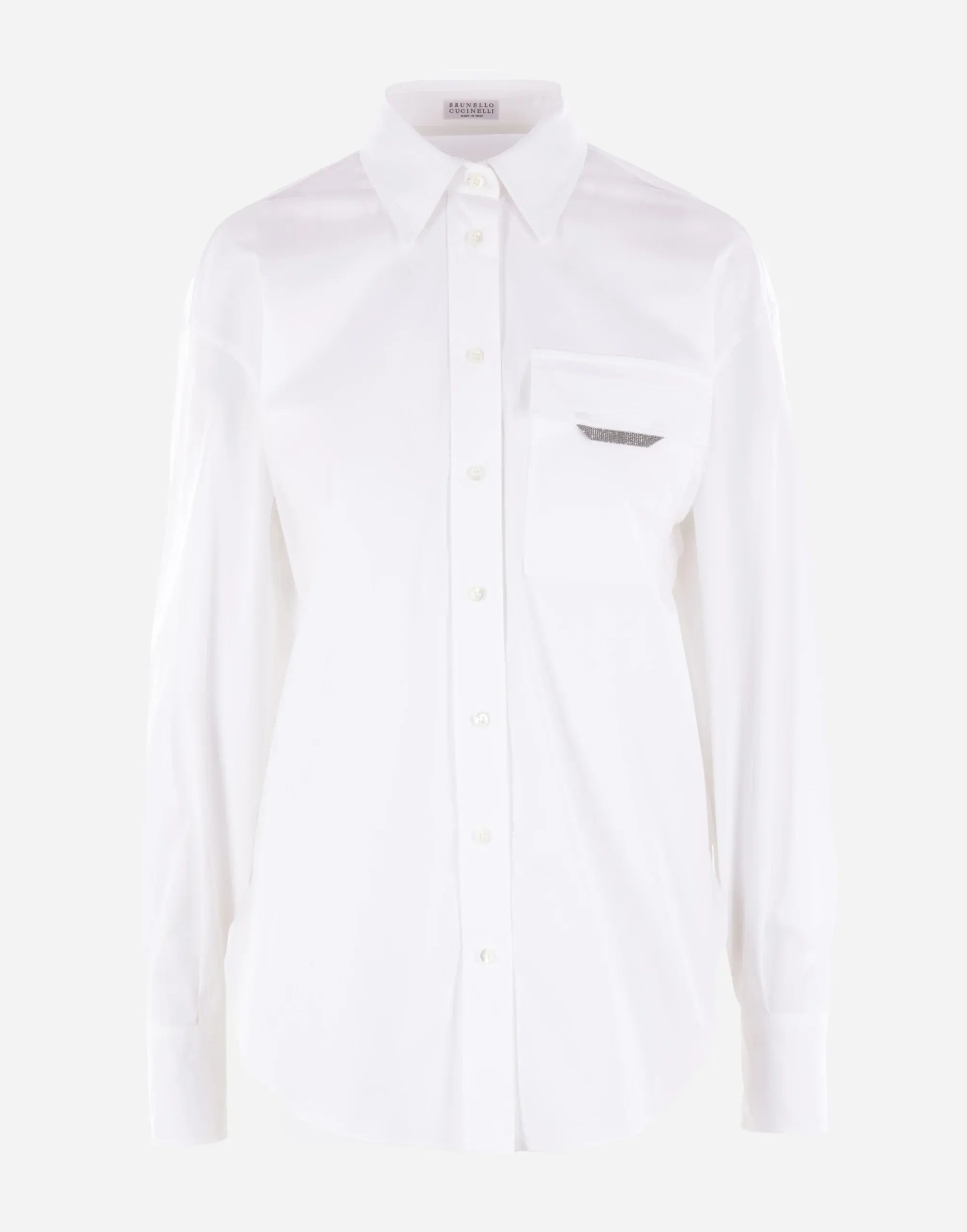 Brunello Cucinelli Cotton Shiny Flap Poplin Shirt