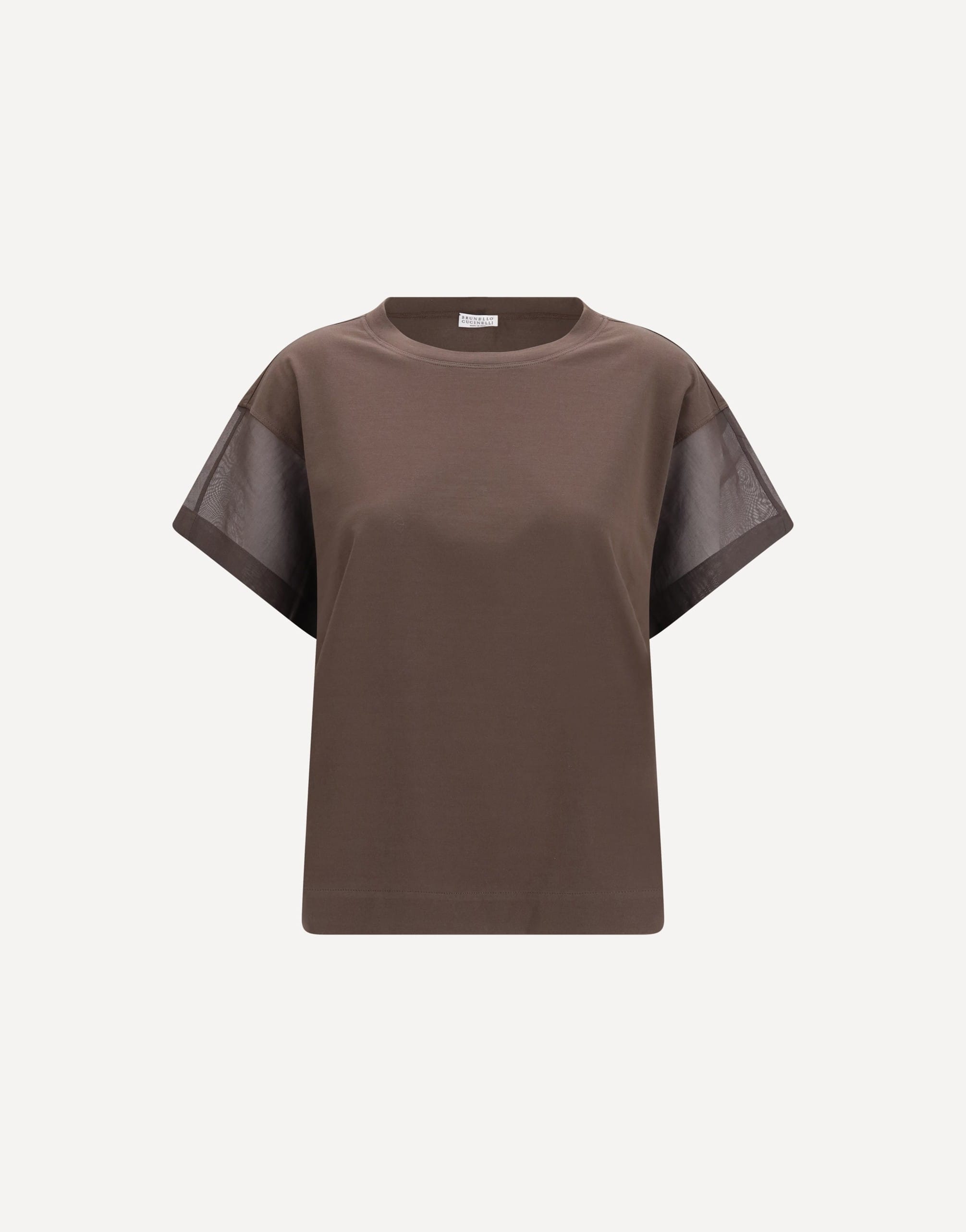 Brunello Cucinelli Brunello Cucinelli Cotton T-Shirt With Sheer Sleeves