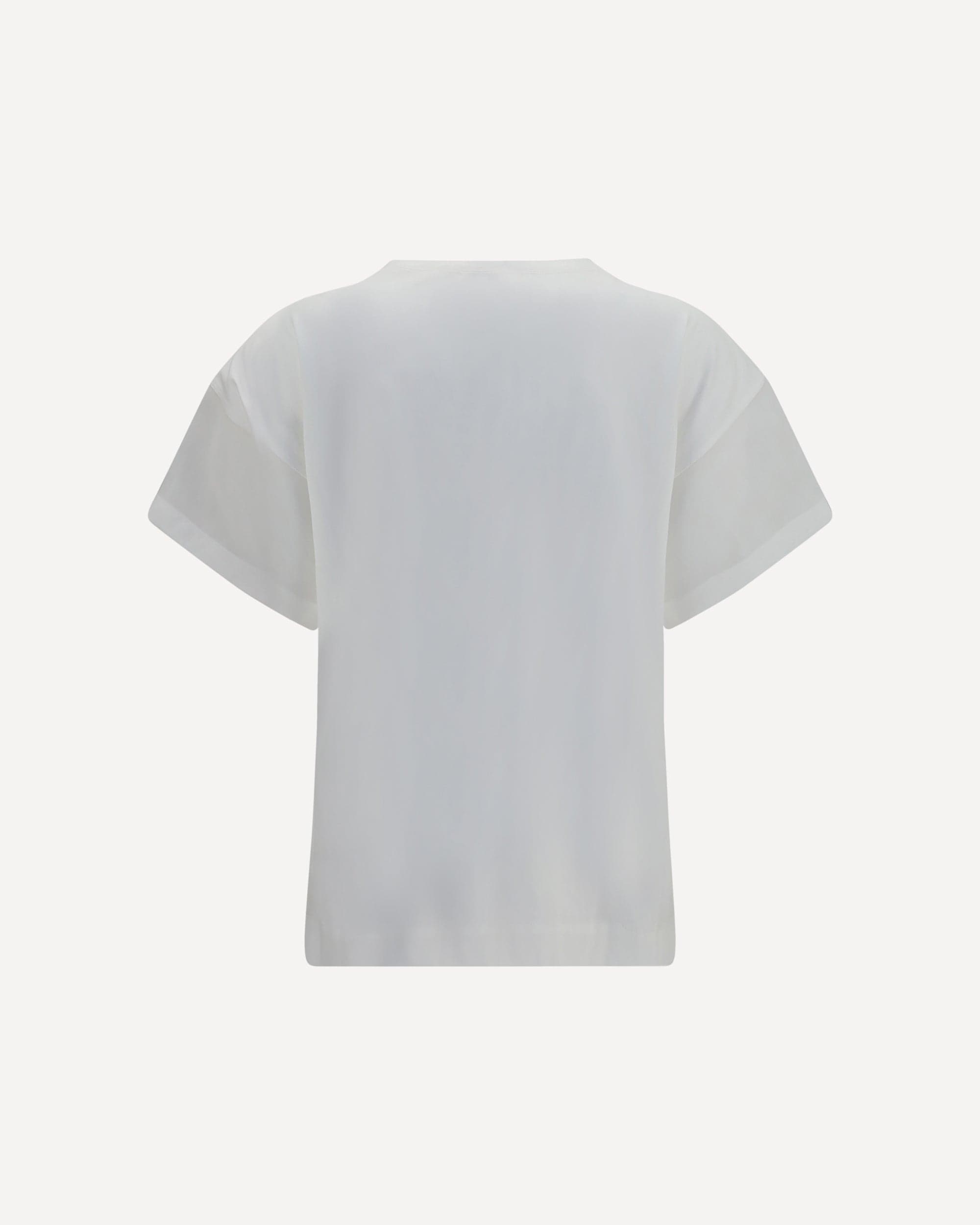 Brunello Cucinelli Cotton T-Shirt With Sheer Sleeves - alternate view