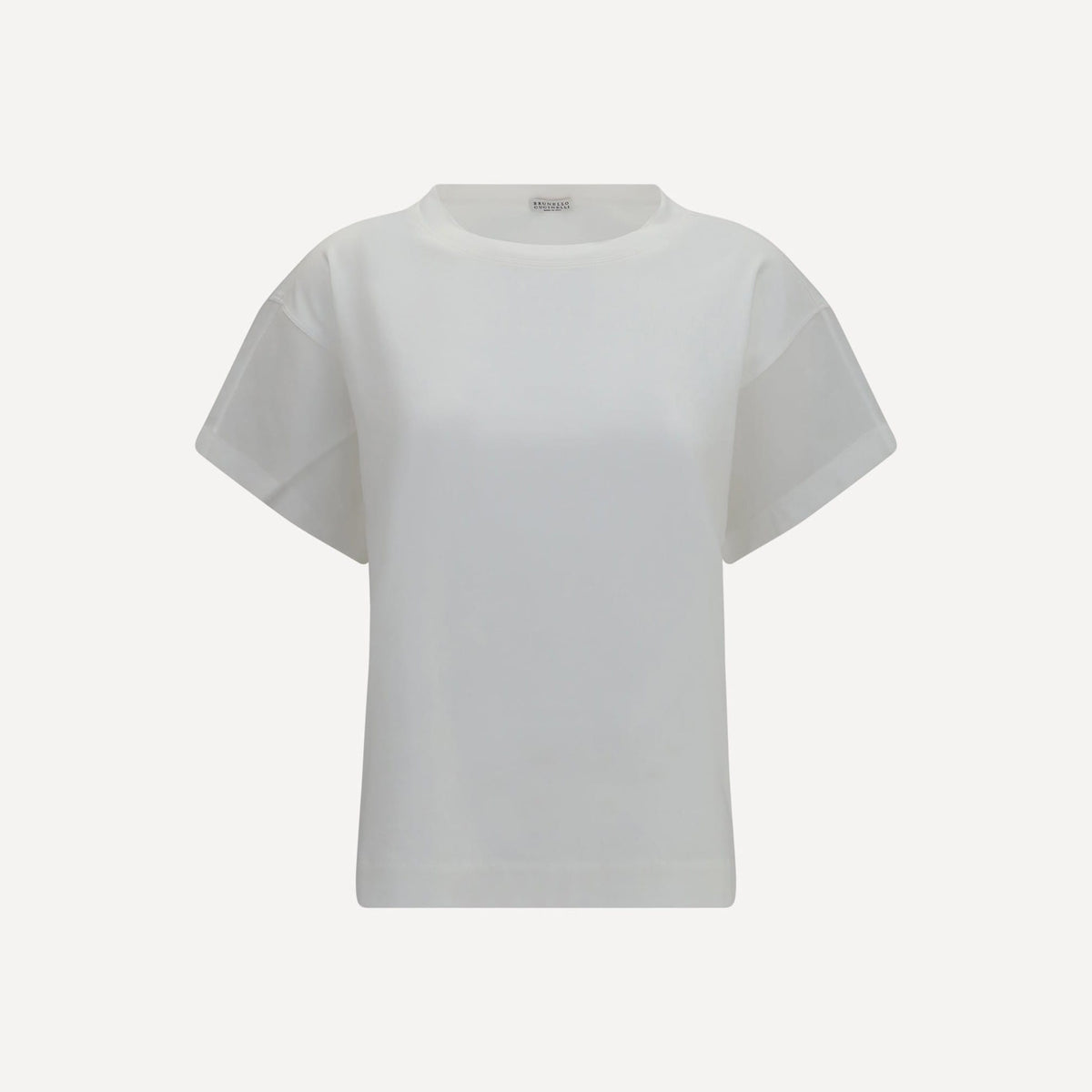 Brunello Cucinelli シアースリーブ付きコットンTシャツ | Sendegaro JP