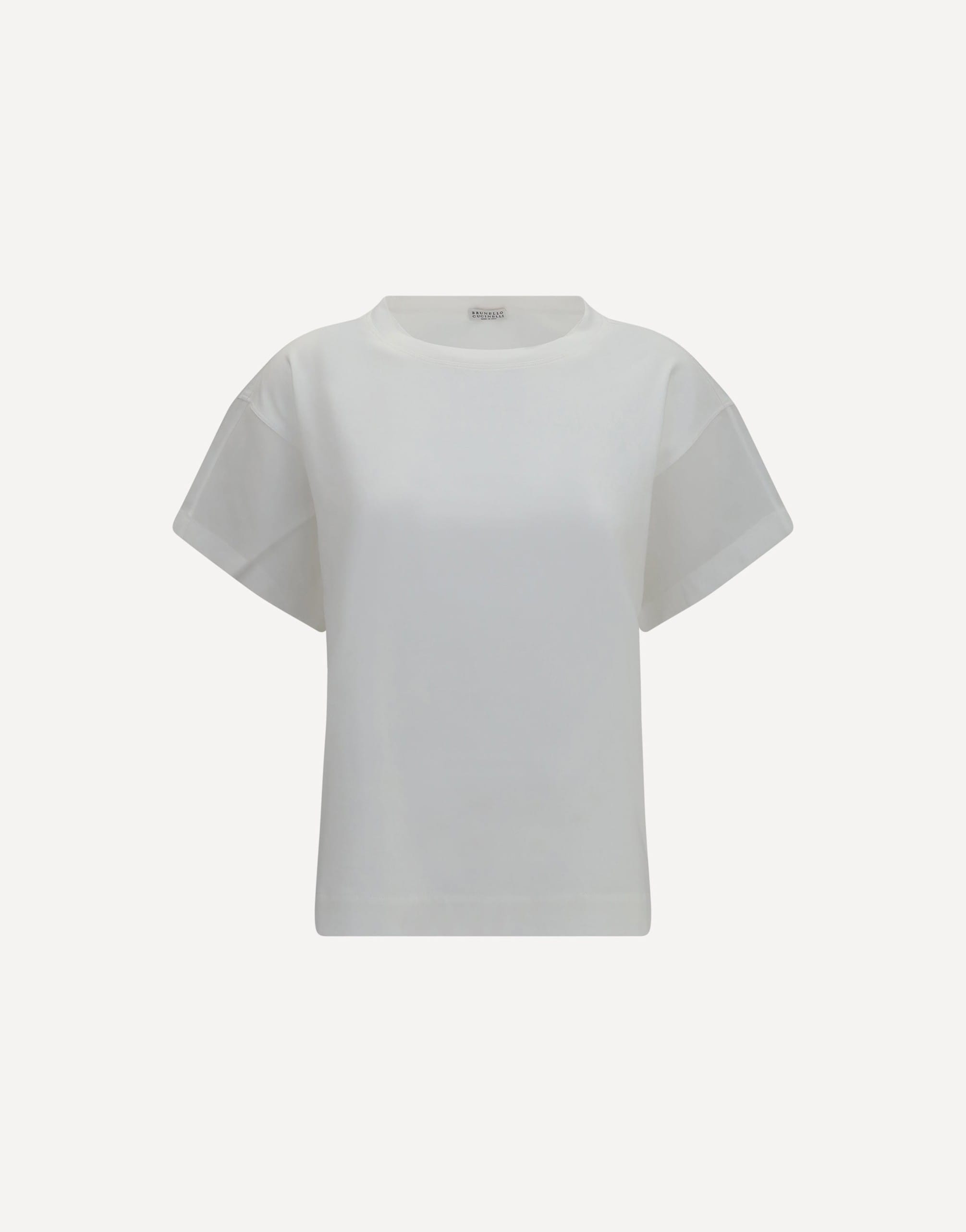 Brunello Cucinelli Brunello Cucinelli Cotton T-Shirt With Sheer Sleeves